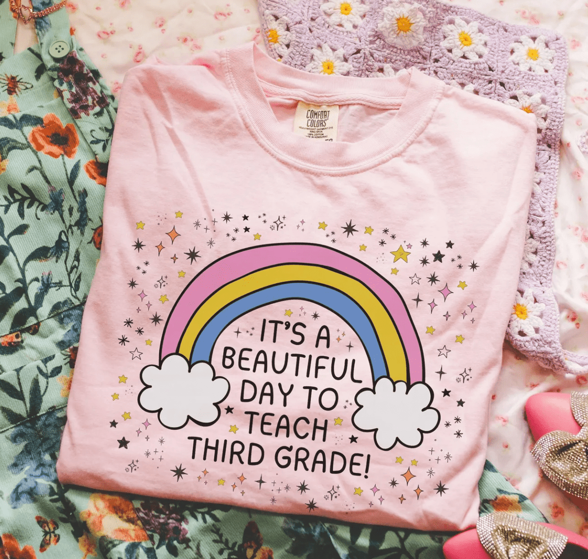 Third Grade Teacher Shirt For Women - Back To School 3rd Grade Tee With First Day Design