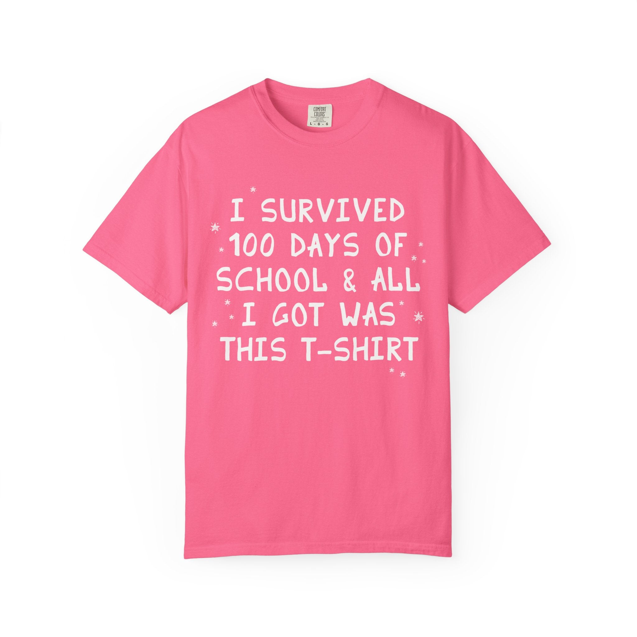 100 Days of School Elementary Teacher T-Shirt: I Survived 100 Days of School and All I Got Was This T-Shirt, Silly Matching Teacher Tee - Opal and June