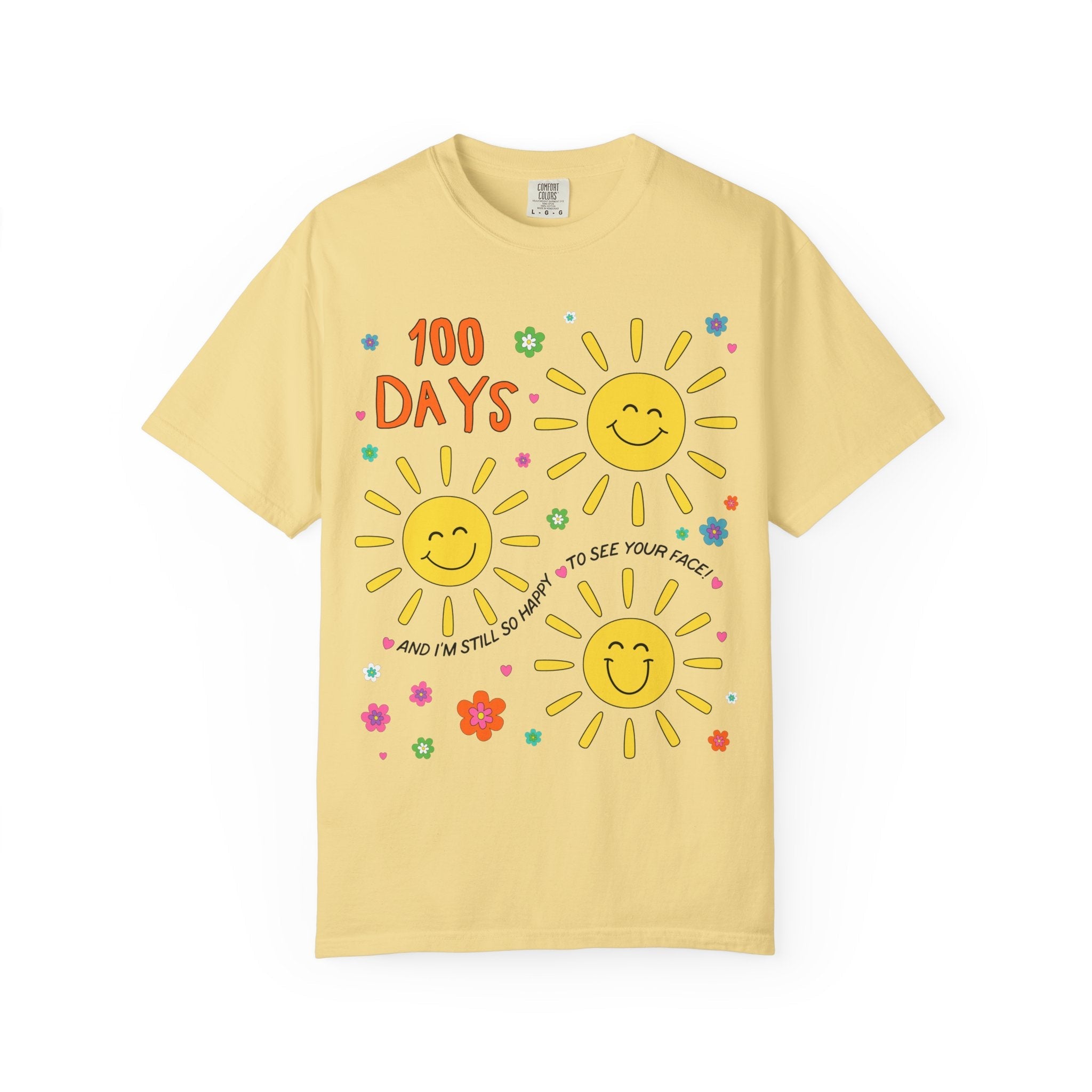 100 Days of School T-Shirt for School Principal or Librarian: Happy To See Your Face, First Grade Team or Third Grade Crew Matching Tee - Opal and June