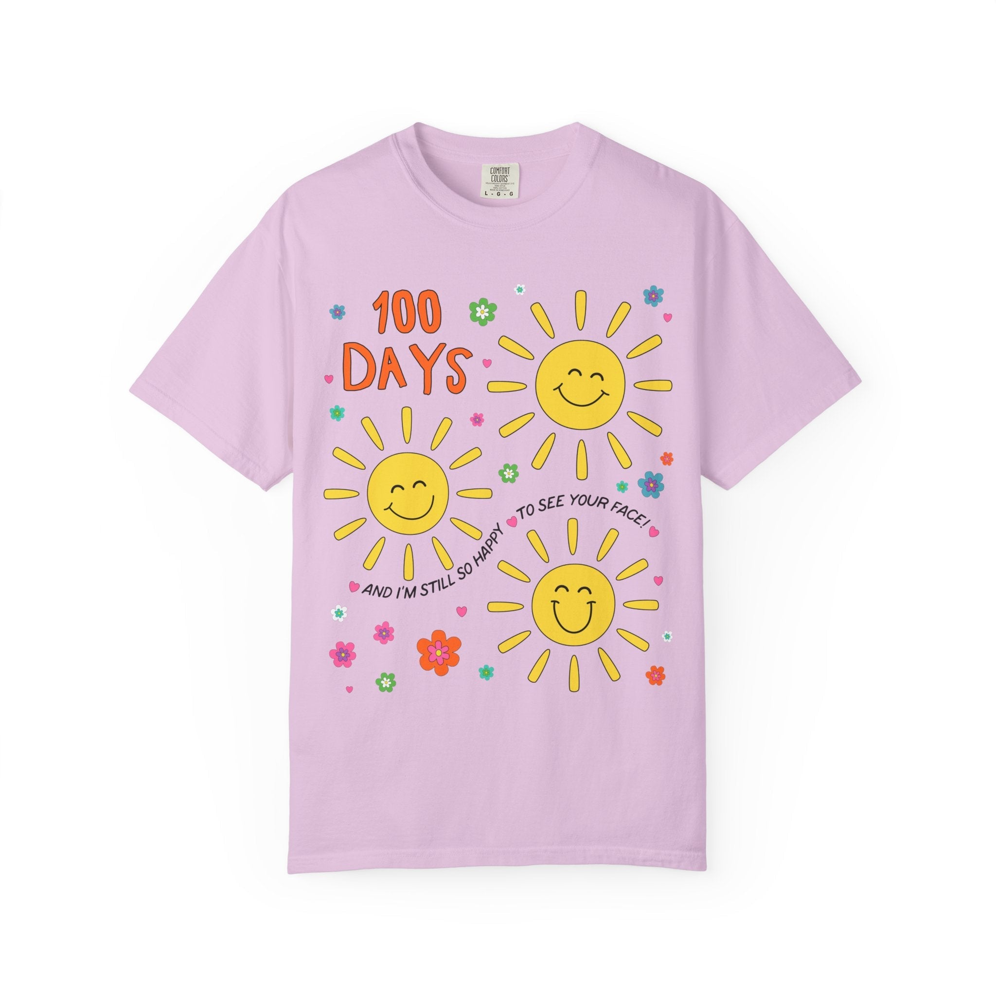 100 Days of School T-Shirt for School Principal or Librarian: Happy To See Your Face, First Grade Team or Third Grade Crew Matching Tee - Opal and June
