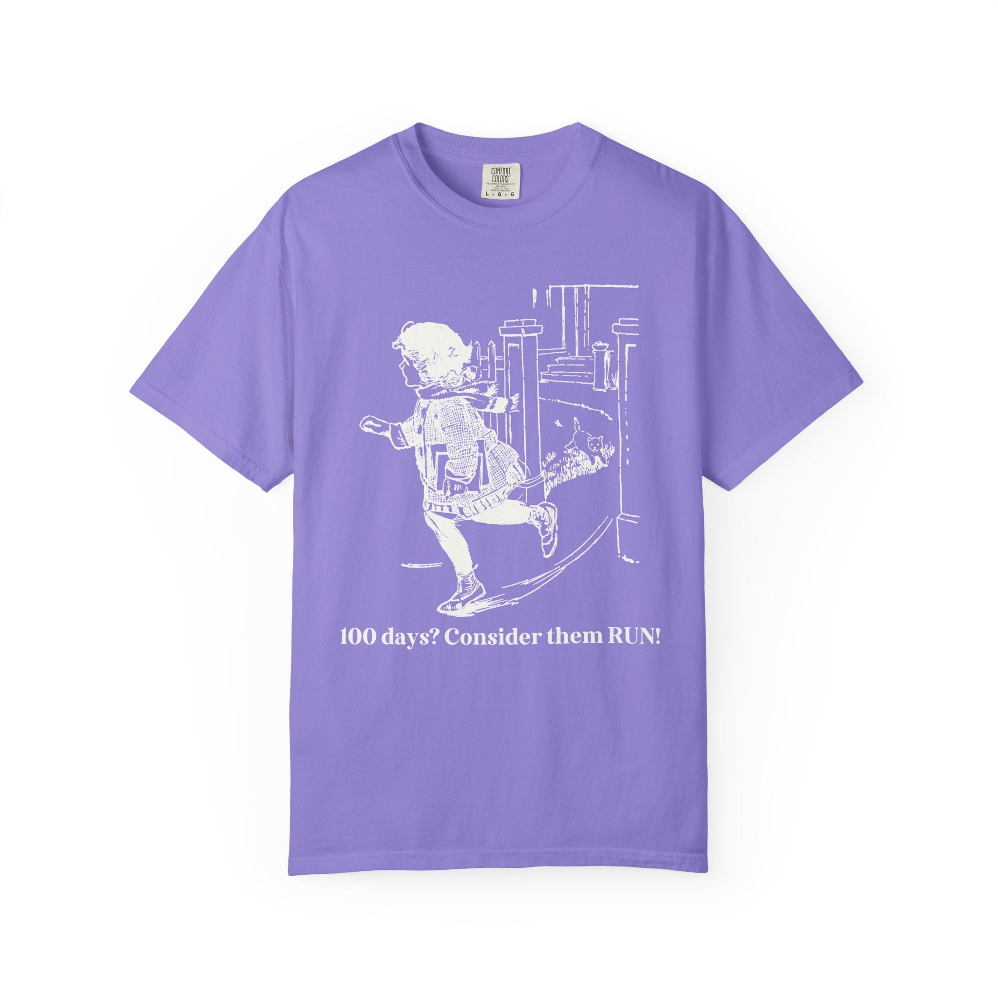 100 Days of School Teacher Tee Shirt for Cat Lover, Cute Vintage Aesthetic T-Shirt for Hundredth School Day, Matching School Office Staff T - Opal and June