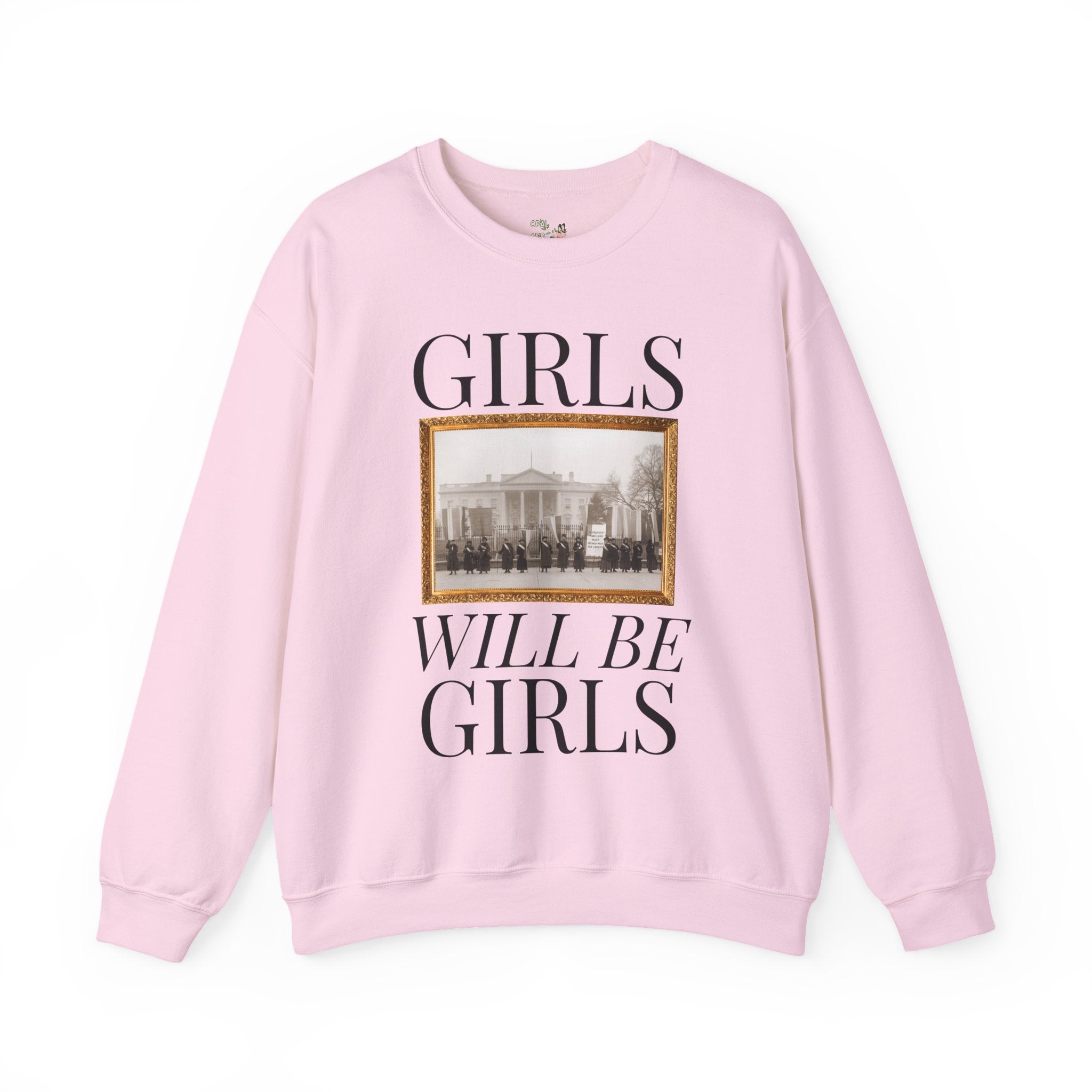 Suffragette Feminist Sweatshirt for History Major or History Buff, Cozy Women's Rights Crewneck with Photo from 1918 in Front of White House