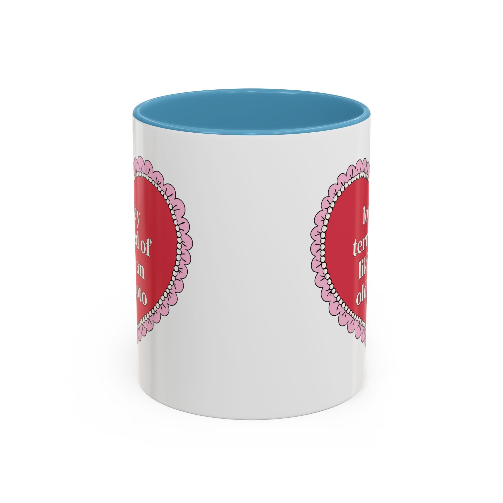 Lowkey Terrified of Liking an Old Photo Coffee Mug: Funny and Cute Birthday Gift for Teen Daughter or Friend, Chaotic Unhinged Present