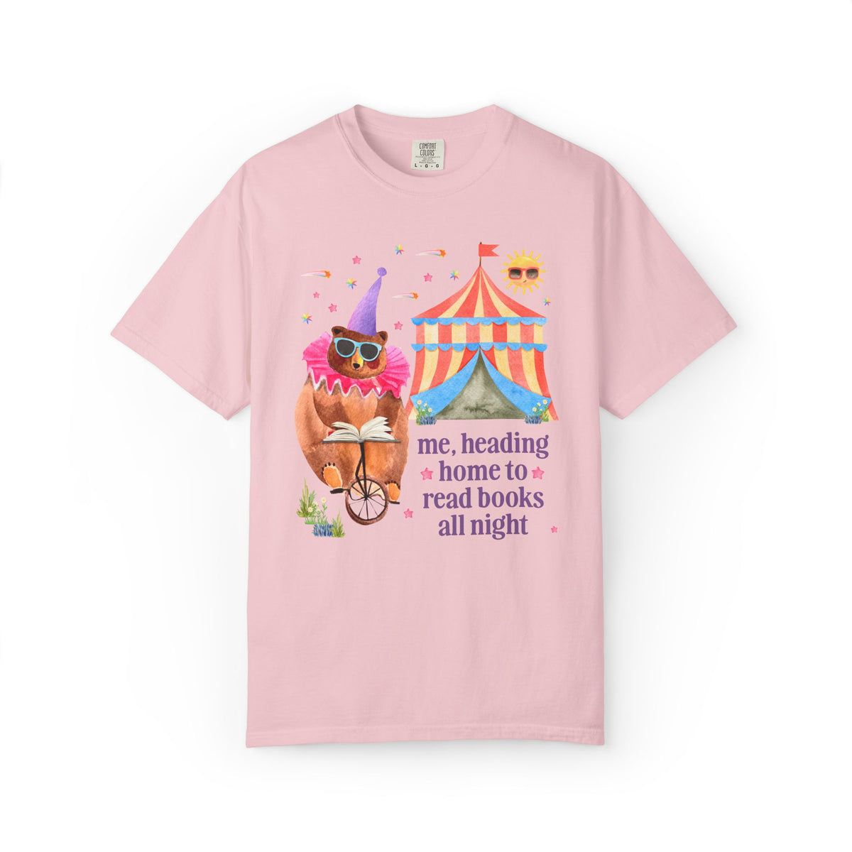 Me, Heading Home to Read Books All Night: Cute Dreamcore Bear T-Shirt for Bookworm Animal Lover, Cute Bookish Tee for Reader