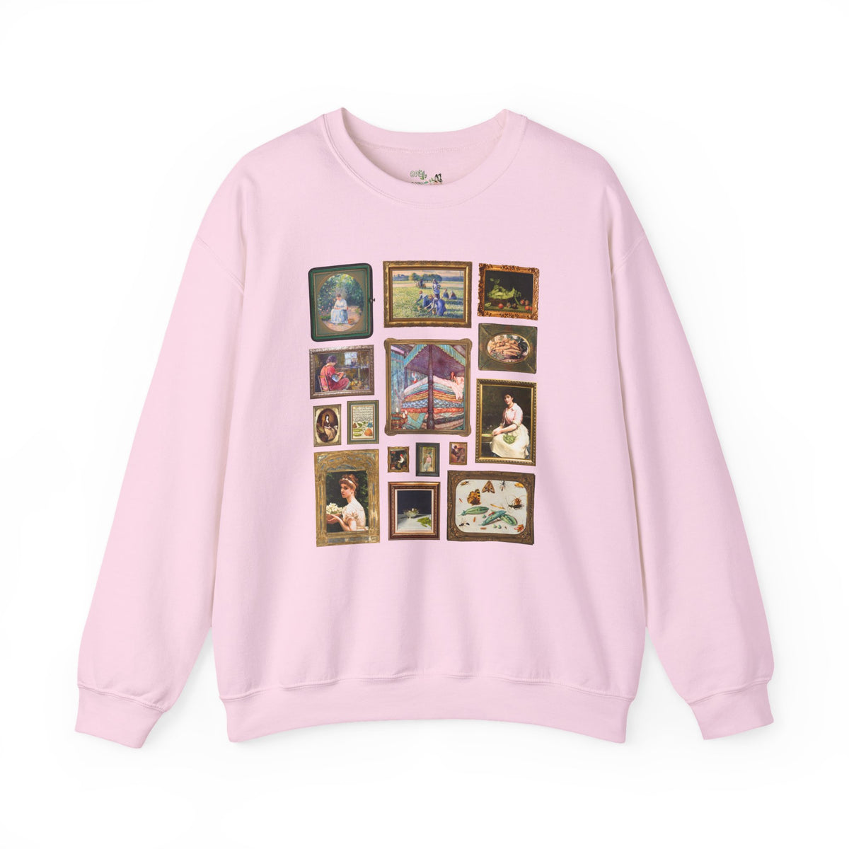 Pea Art History Sweatshirt: Famous Painting of Peas, Woman Shelling Peas, Still Life Painting of Peas and Flowers, Camille Pissarro Art