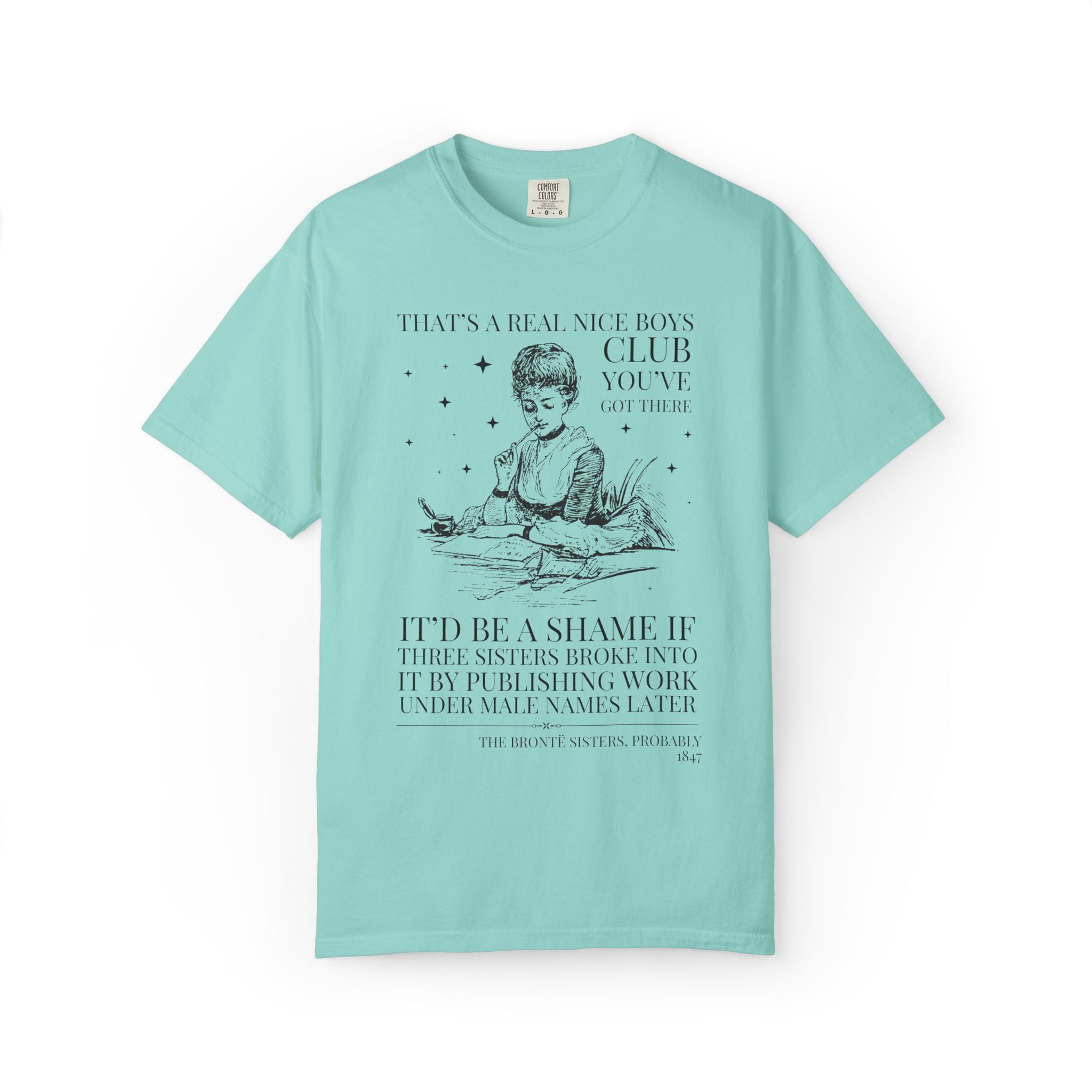 Bookish The Bronte Sisters Classic Literature Bookworm T-Shirt, Jane Eyre, Wuthering Heights, Emily Bronte, Charlotte Bronte, Anne Bronte