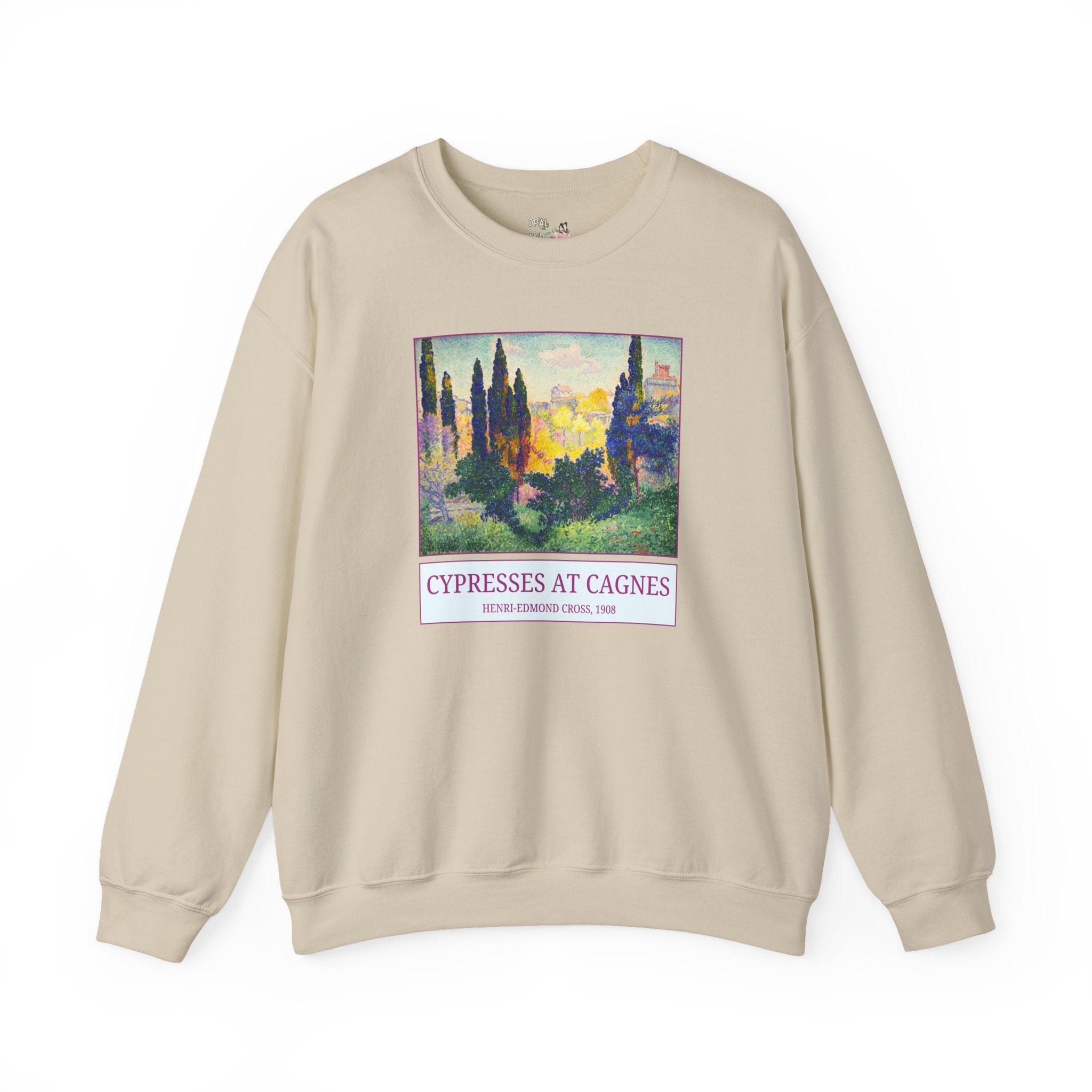 Cypresses at Cagnes by Henri-Edmond Cross Neo-Impressionism and Pointillism Art History Buff Sweatshirt, Famous Painting, French Art History