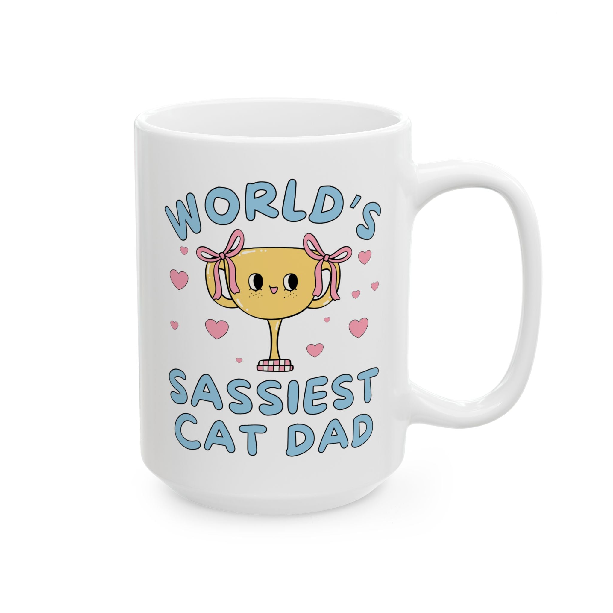 Cat Dad Gift for Friend Obsessed with their Cat: World's Sassiest Cat Dad, 15 Oz Coffee Mug for New Cat Owner, Gift for Husband or Boyfriend