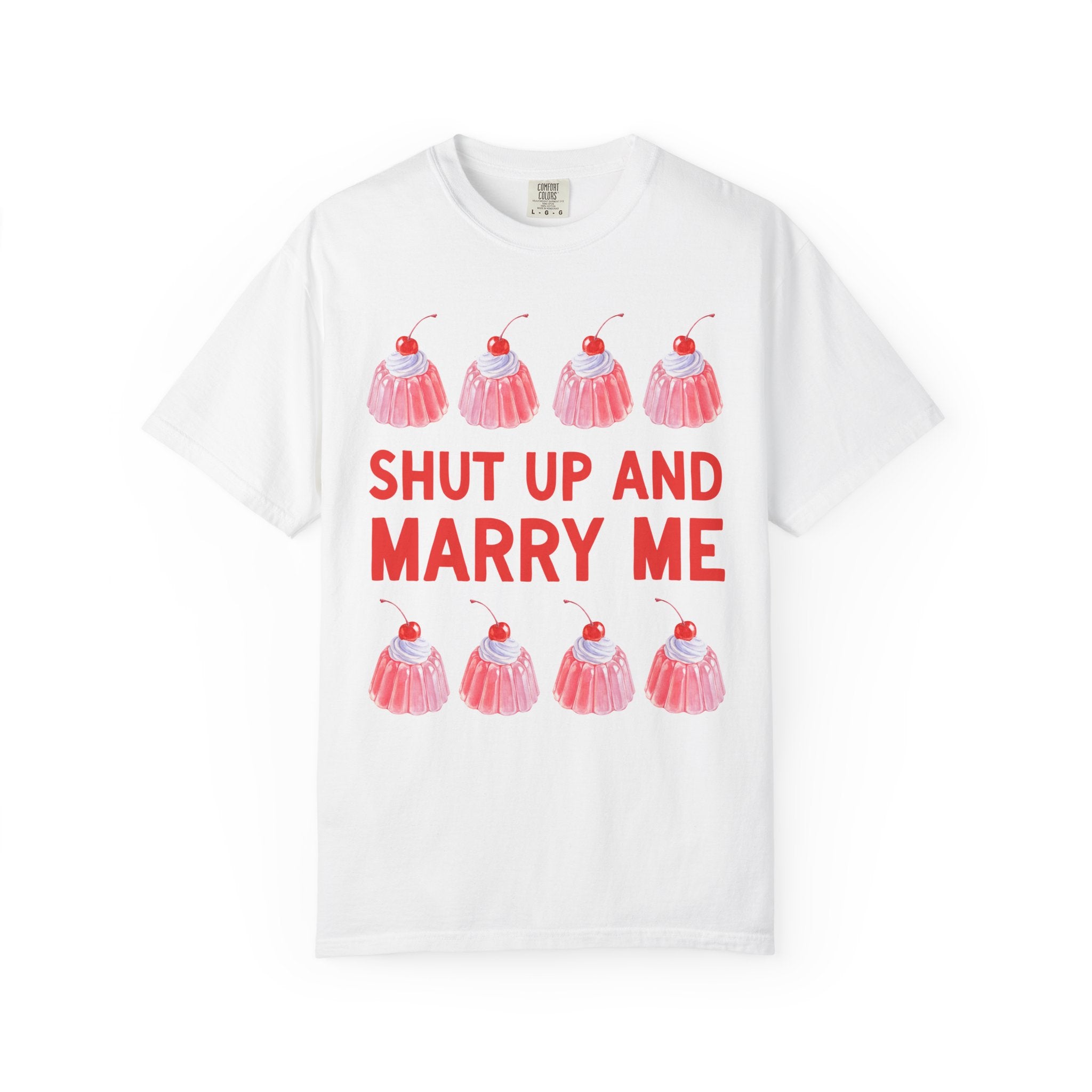 Funky Bachelorette Tee Shirt with Cherries: Shut Up and Marry Me Funny Bridal Party or Matching Bridesmaids T-Shirt for Bachelorette Weekend