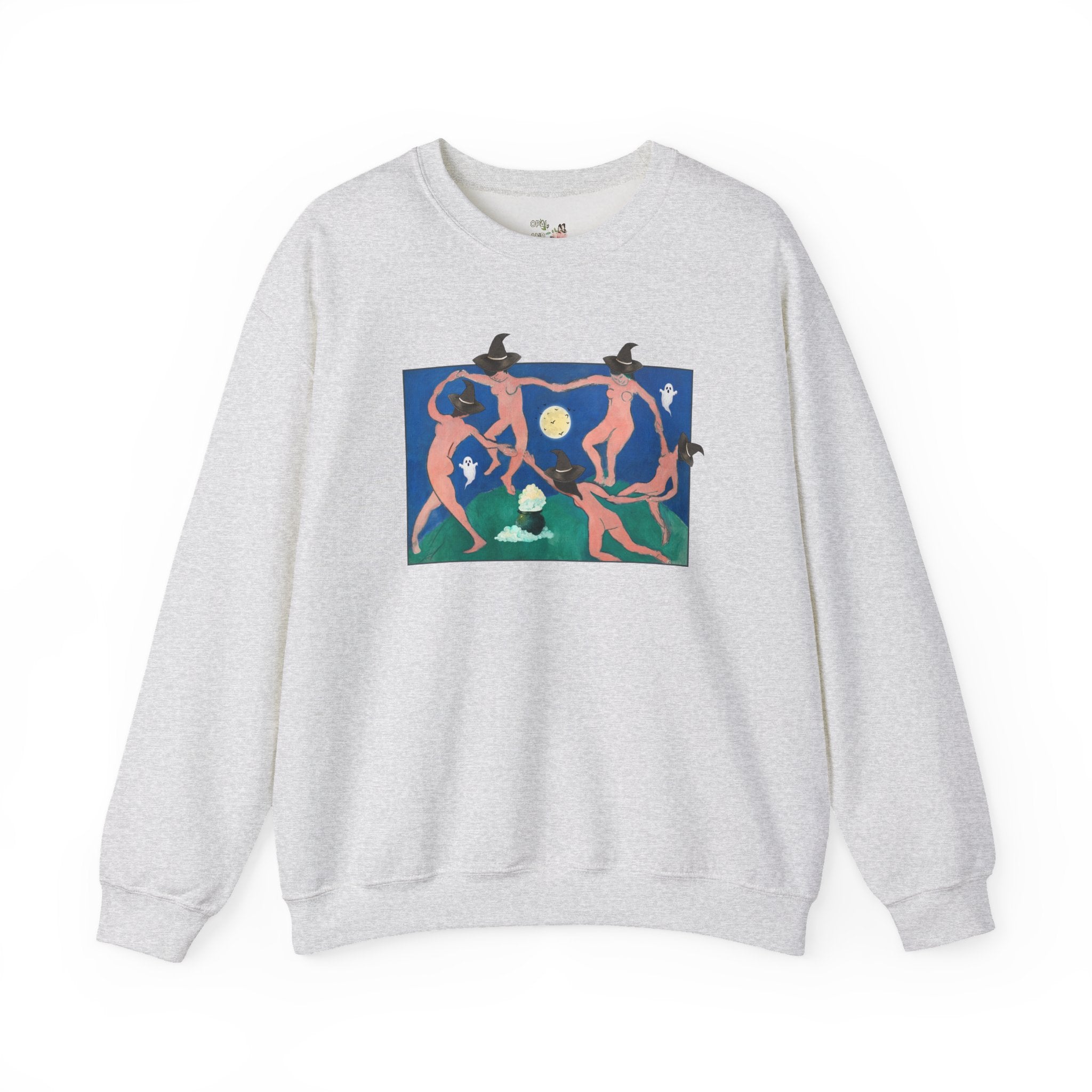 Halloween Art History Buff Sweatshirt with Spooky Witches and Ghosts: Henri Matisse Dance Early 1900s Famous Painting, French Art History