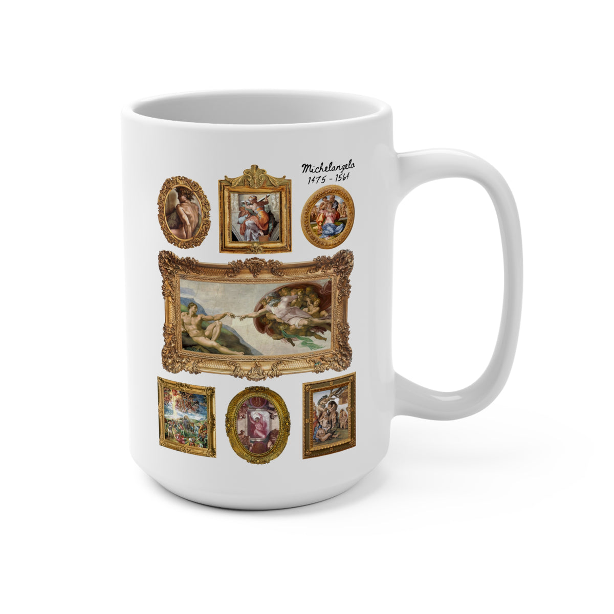 Michelangelo Art History Coffee Mug for Humanities Major Who Loves High Renaissance Art or the Sistine Chapel, 16th Century Roman History