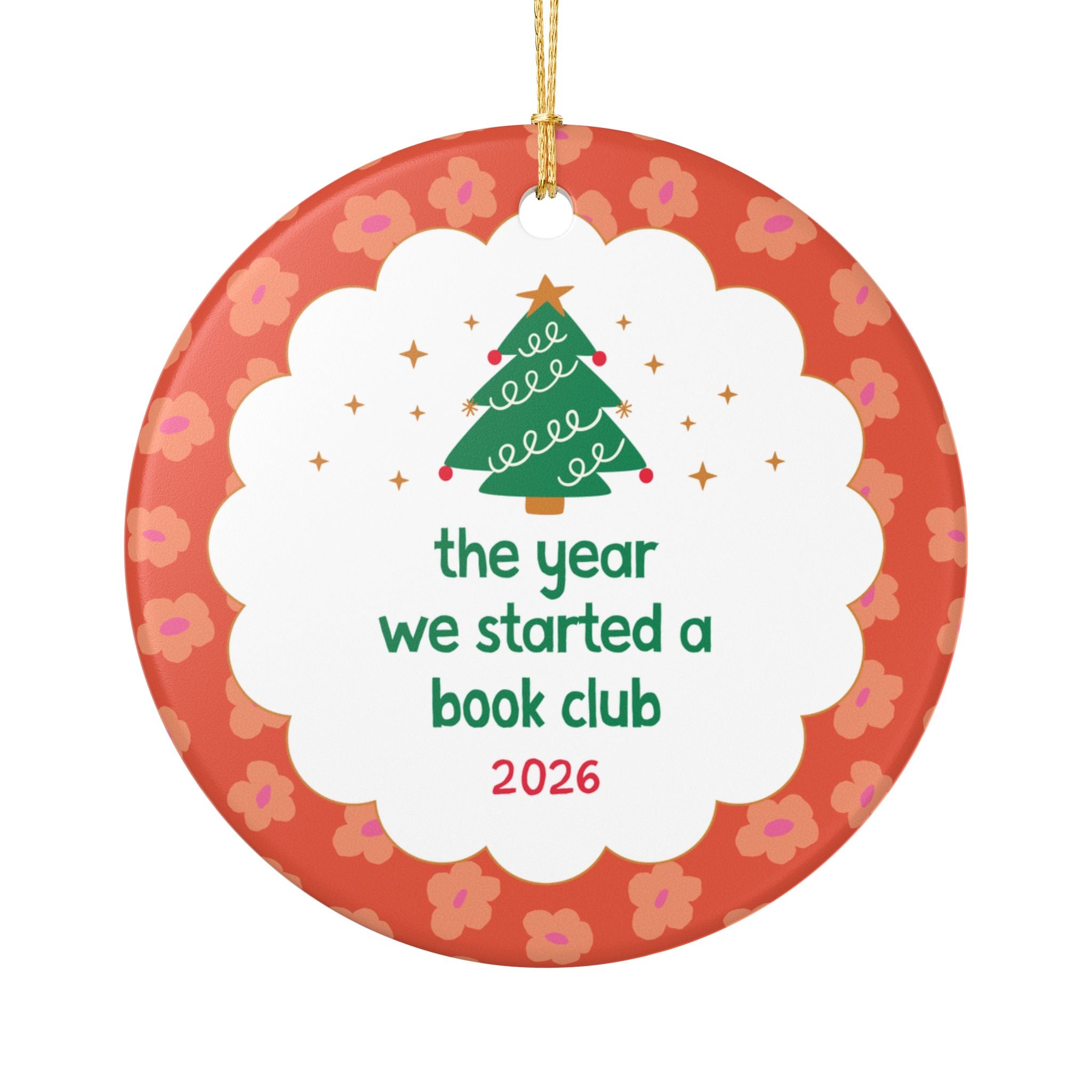 2026: The Year We Started a Book Club Nostalgic Holiday Ornament for Christmas, Cute Bookish Ornament for Friends in Romance Reader Book Club