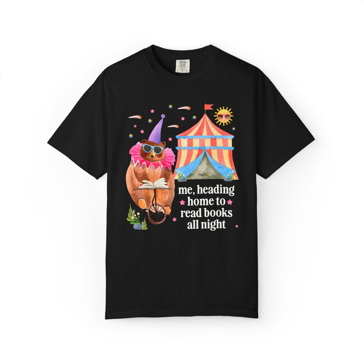 Me, Heading Home to Read Books All Night: Cute Dreamcore Bear T-Shirt for Bookworm Animal Lover, Cute Bookish Tee for Reader