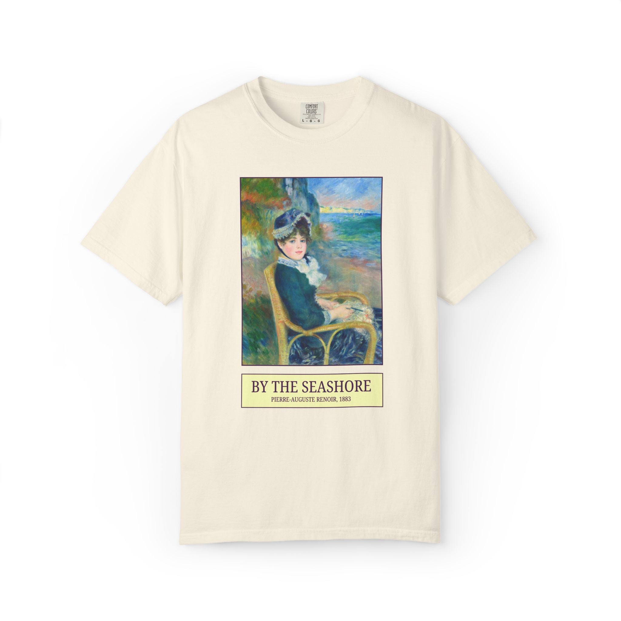 By the Seashore by Pierre-Auguste Renoir Art History Buff Tee Shirt, Late 19th Century Art Historian Gift for Museum Lover, Beach Trip Tee