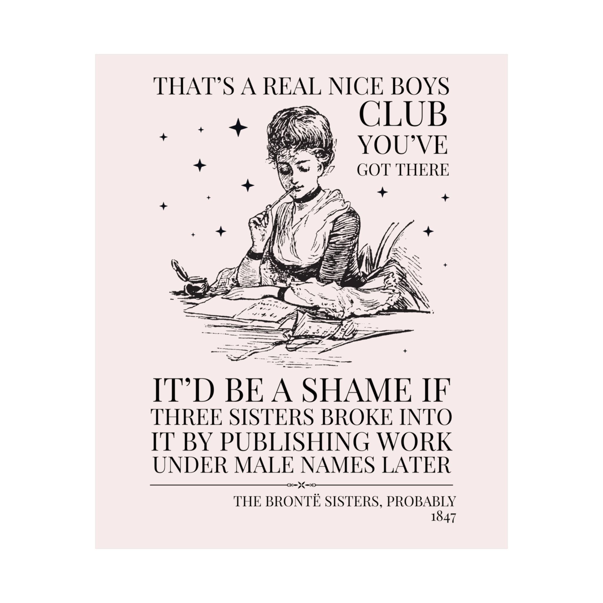 Bookish The Bronte Sisters Classic Literature Bookish Poster Print, Jane Eyre Wuthering Heights, Emily Bronte, Charlotte Bronte, Anne Bronte