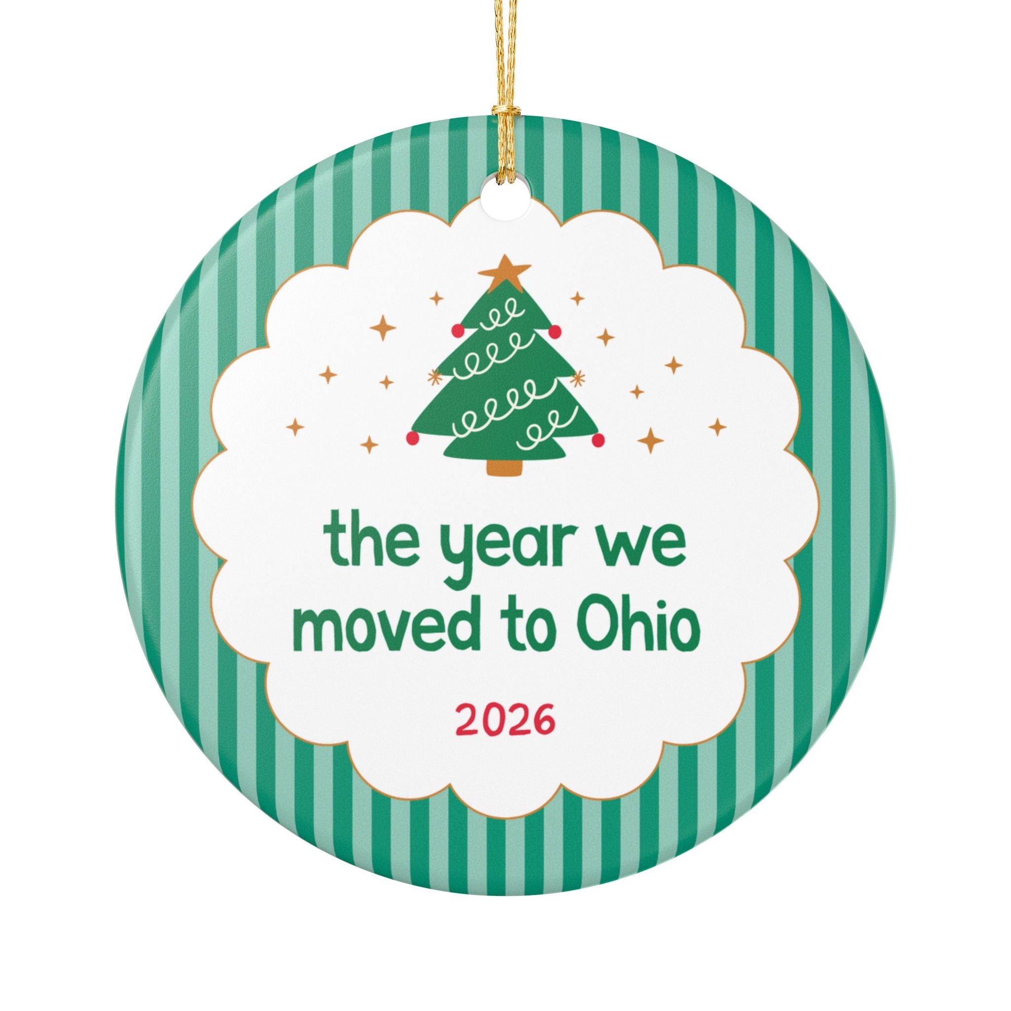 2026: The Year We Moved to Ohio Nostalgic Christmas Ornament for Family Who Moved to Ohio in 2026, Cute Moving Gift for Best Friend Family