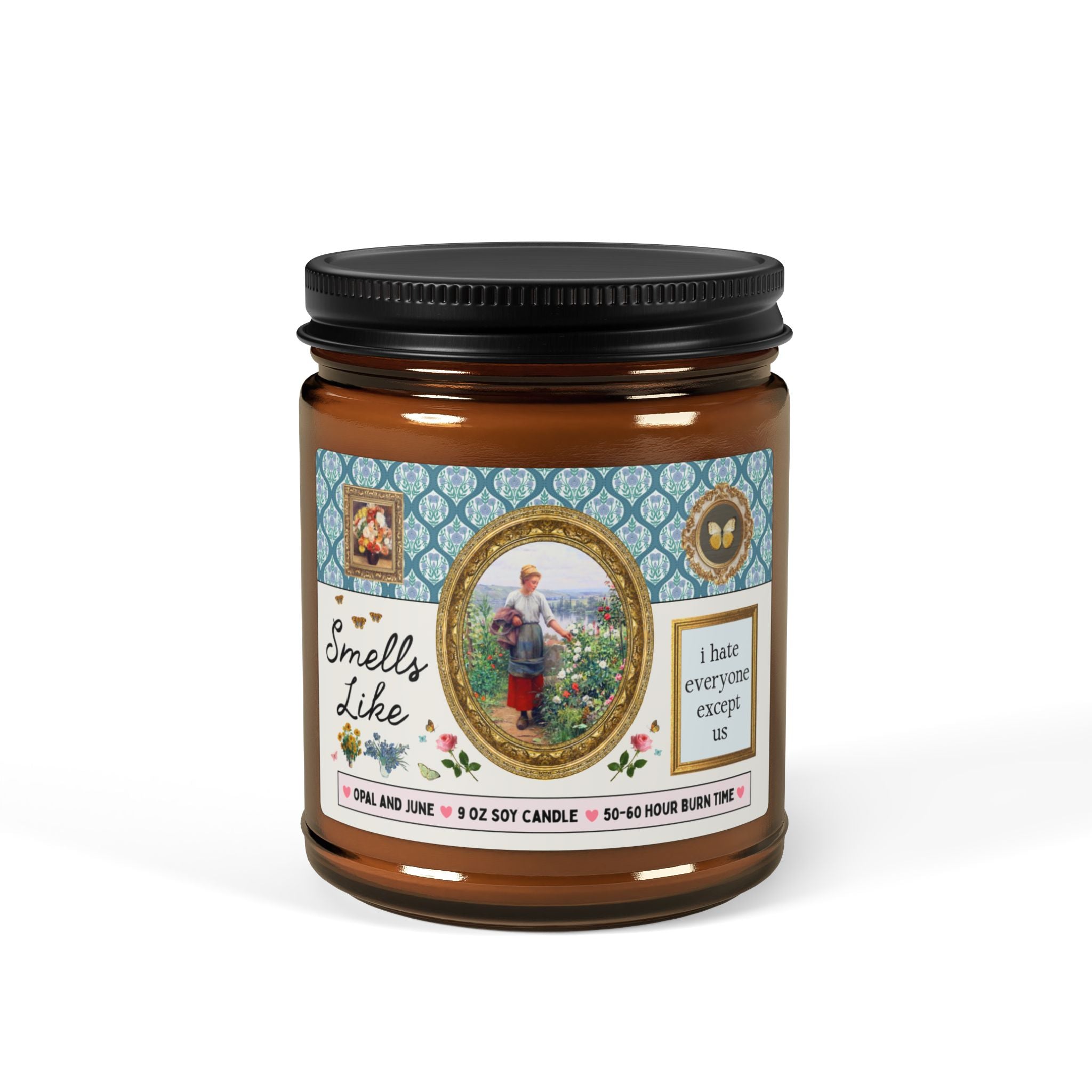 I Hate Everyone Except Us Funny Friend Gift: 9 Oz Soy Candle for Art Historian or Art History Lover, Funny Sarcastic Gift for Sister
