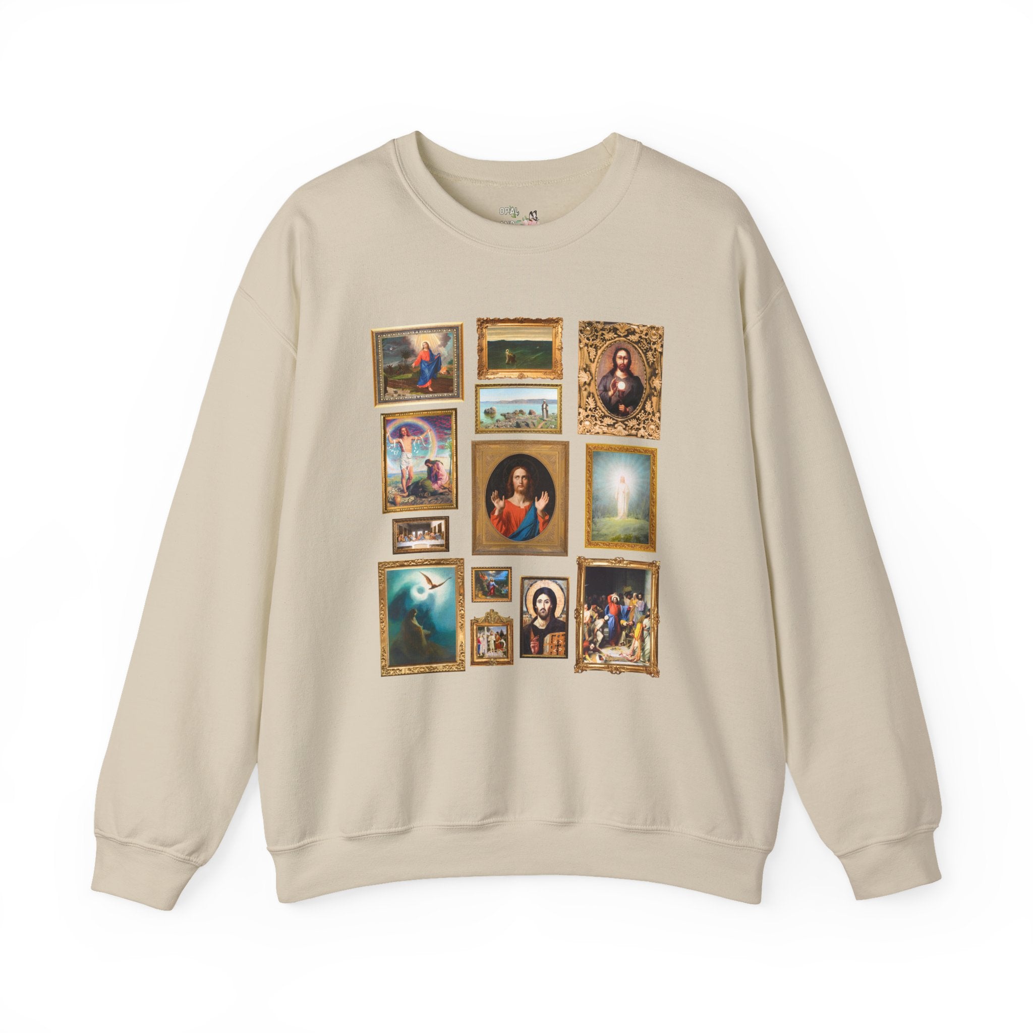 Jesus Art History Sweatshirt with Famous Paintings of Christ, 19th Century Art History, Ancient Art History Lover, Christian Museum Lover Crewneck