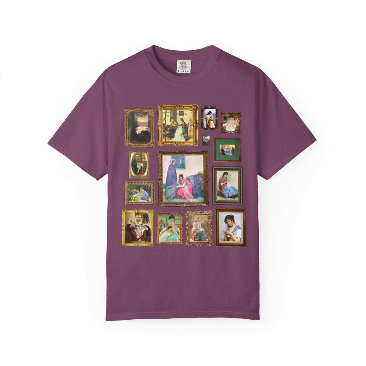 Sewing Art History Tee Shirt: Famous Paintings of Women Sewing, Cute Sewing Lover T-Shirt for Museum Lover, Seamstress or Sister Who Sews