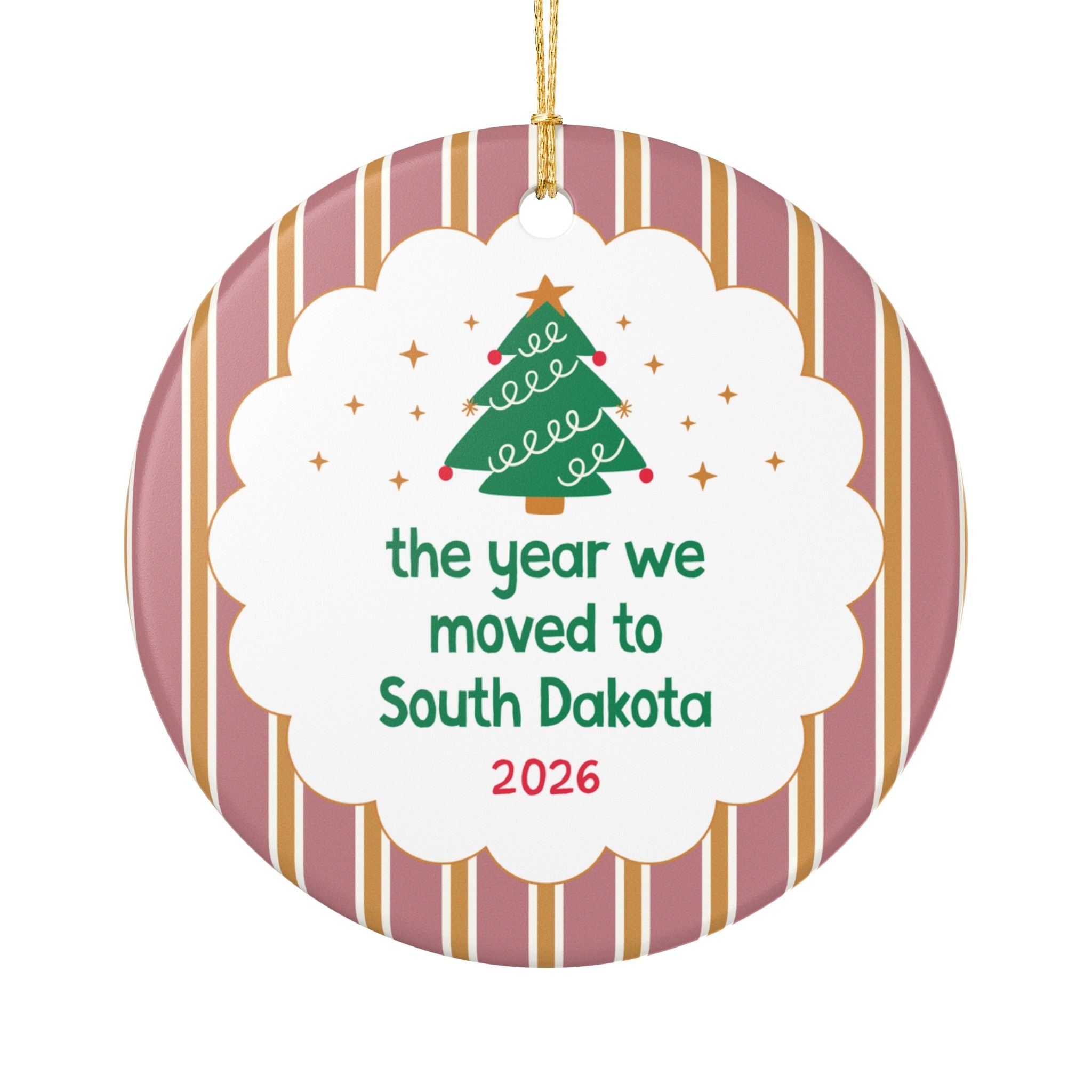 2026: The Year We Moved to South Dakota Nostalgic Christmas Ornament, Family Who Moved to South Dakota in 2026, Cute Family Moving Gift Xmas