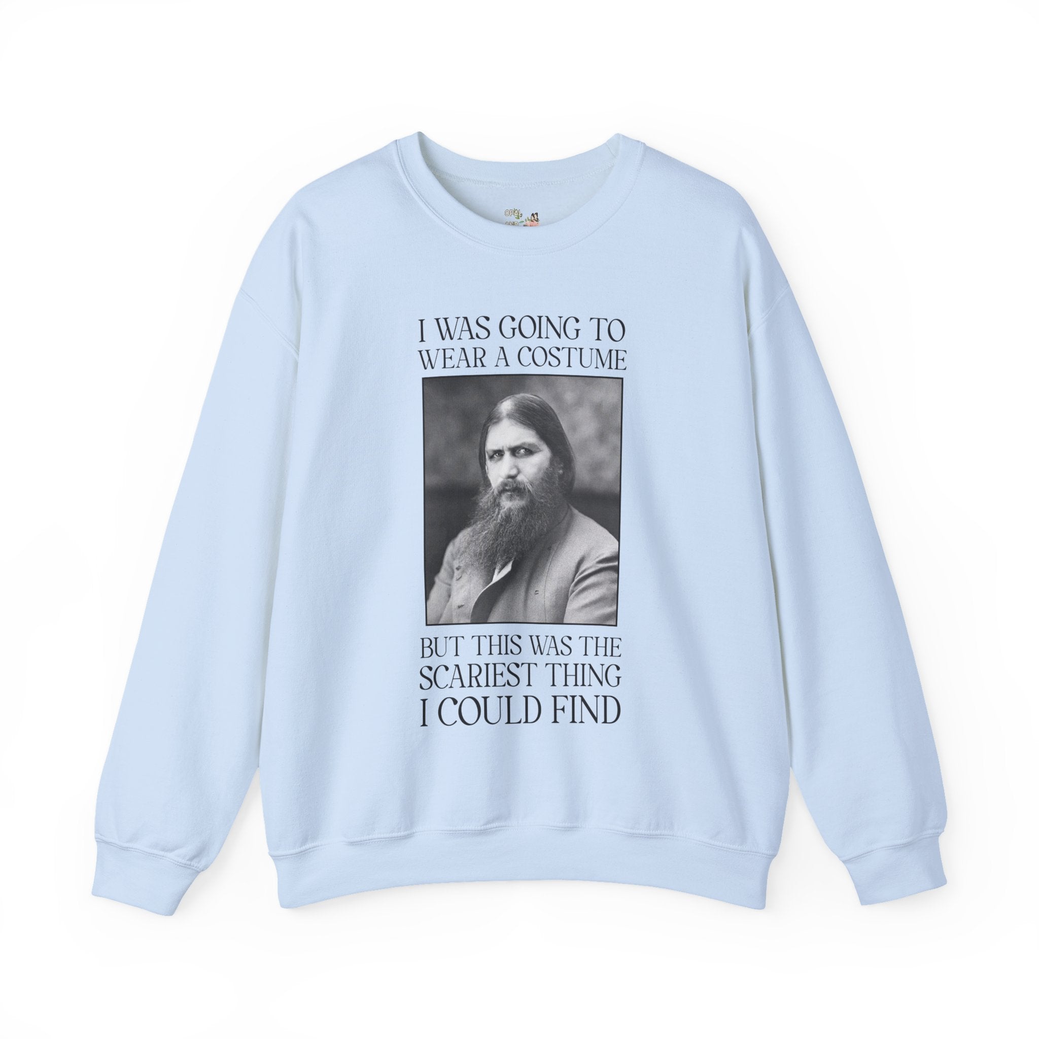 Halloween History Buff Sweatshirt with Rasputin: Russian World War I Era History, Early 1900s History Lover, Scariest Thing I Could Find