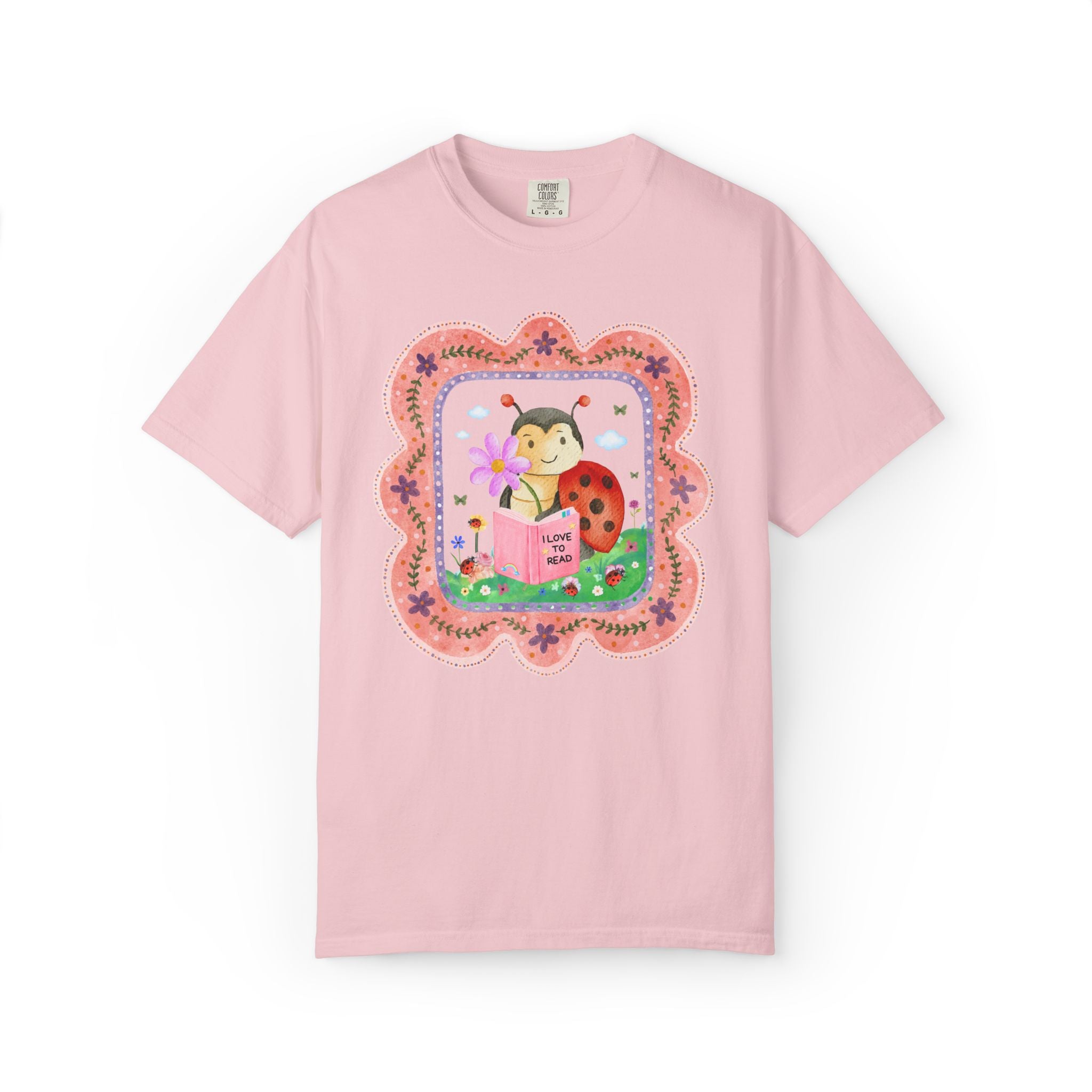 Funny Ladybug Insect Lover Tee Shirt for Bookworm or School Librarian Who Loves Reading: I Love to Read Silly Entomologist Bookish T-Shirt
