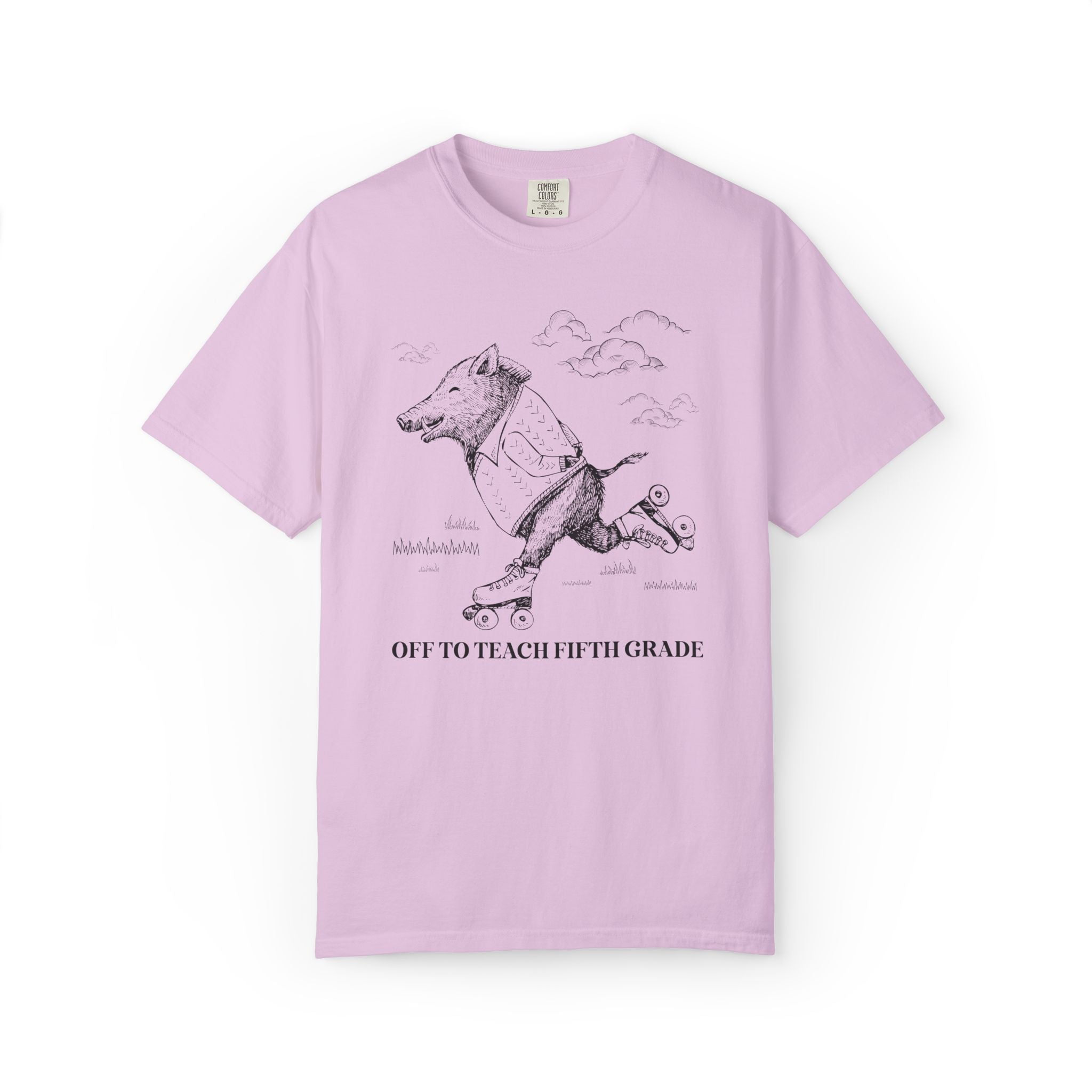 Off to Teach Fifth Grade: Funny Razorback Tee Shirt for Teacher Team, Nostalgic Animal Lover Back to School T-Shirt