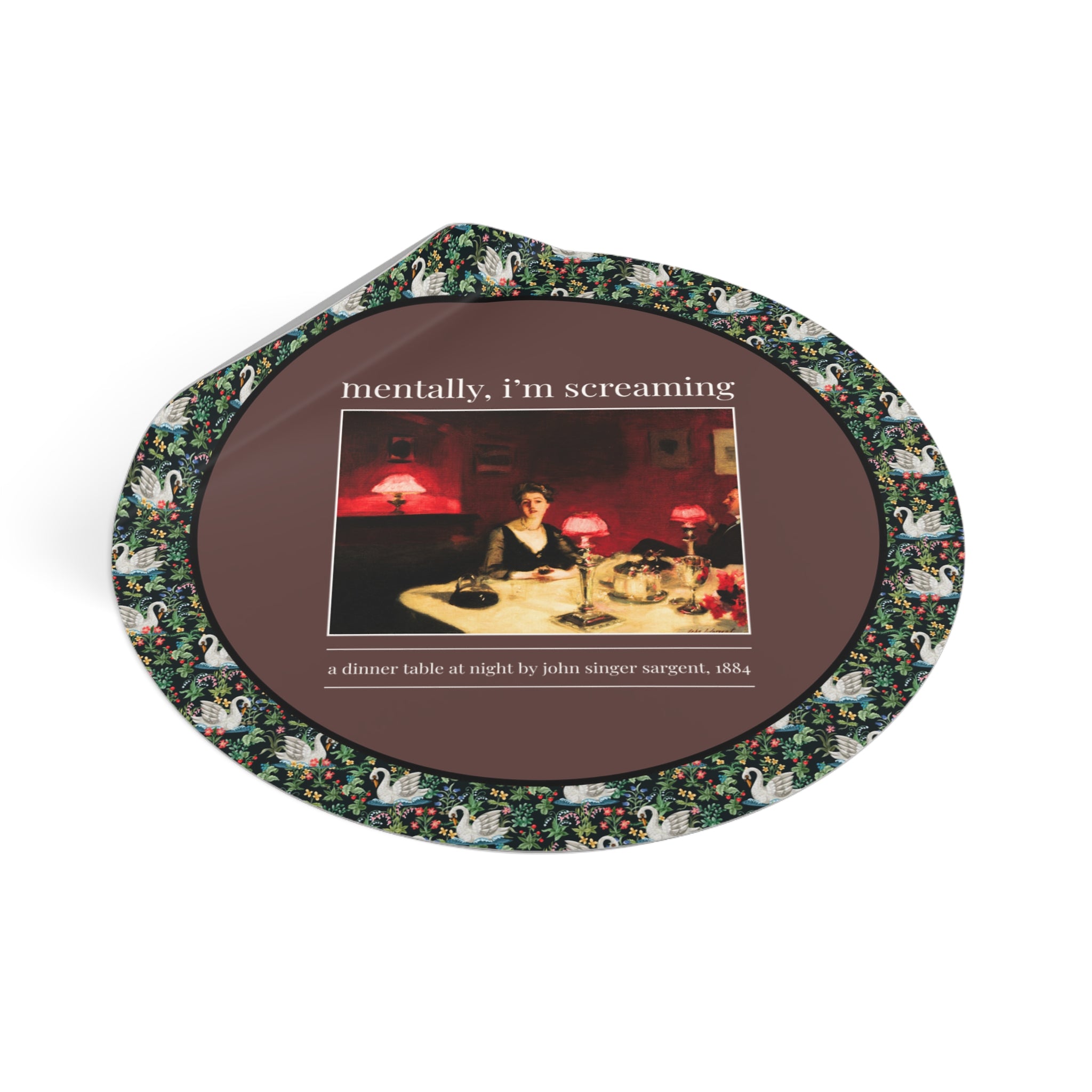 Mentally I'm Screaming Art History Sticker: Famous Painting by John Singer Sargent, Women's Rights Feminist, Equal Rights, Human Rights