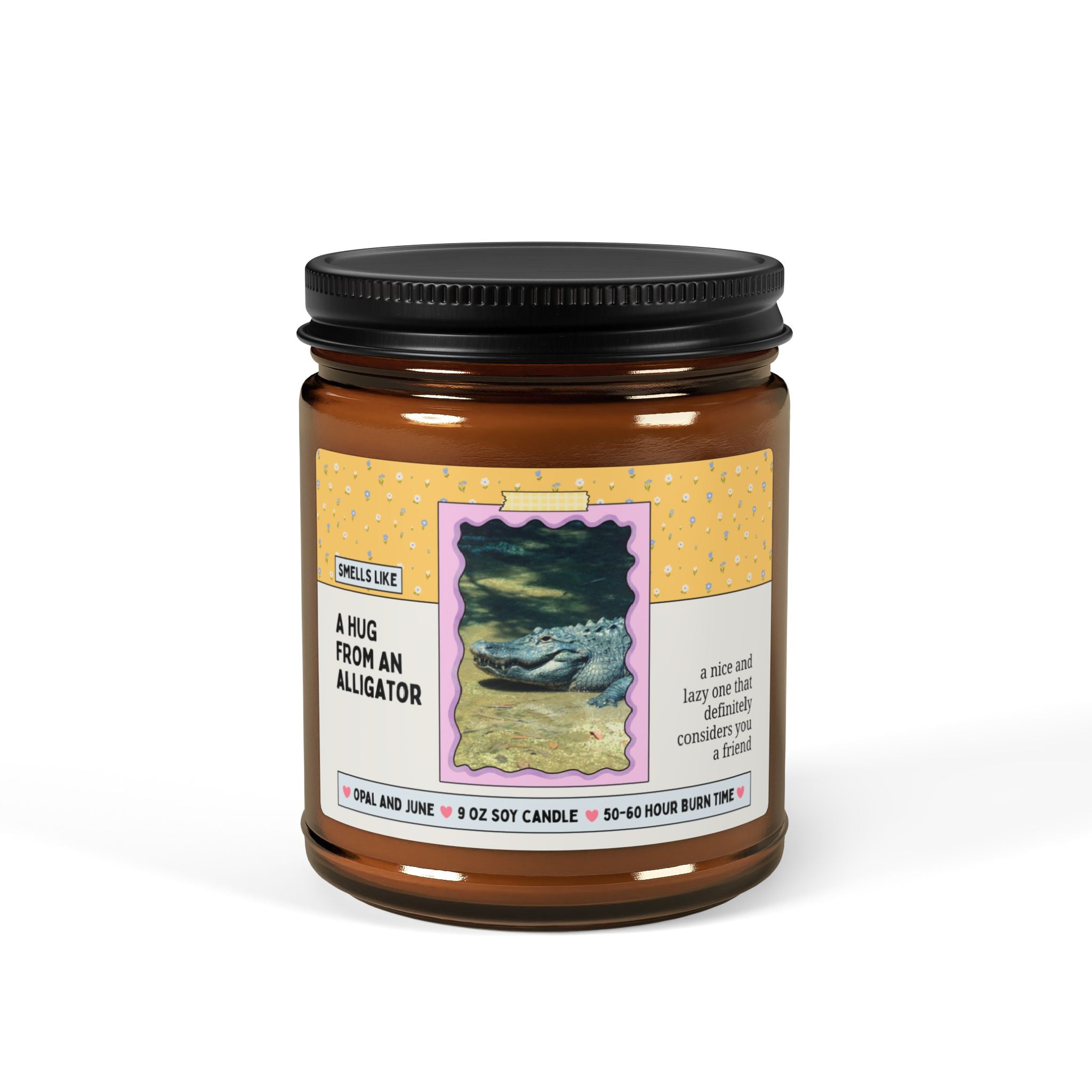 Smells Like a Hug from an Alligator: 9 Oz Soy Candle | Cute Animal Lover Gift for Friend Who Loves Alligators