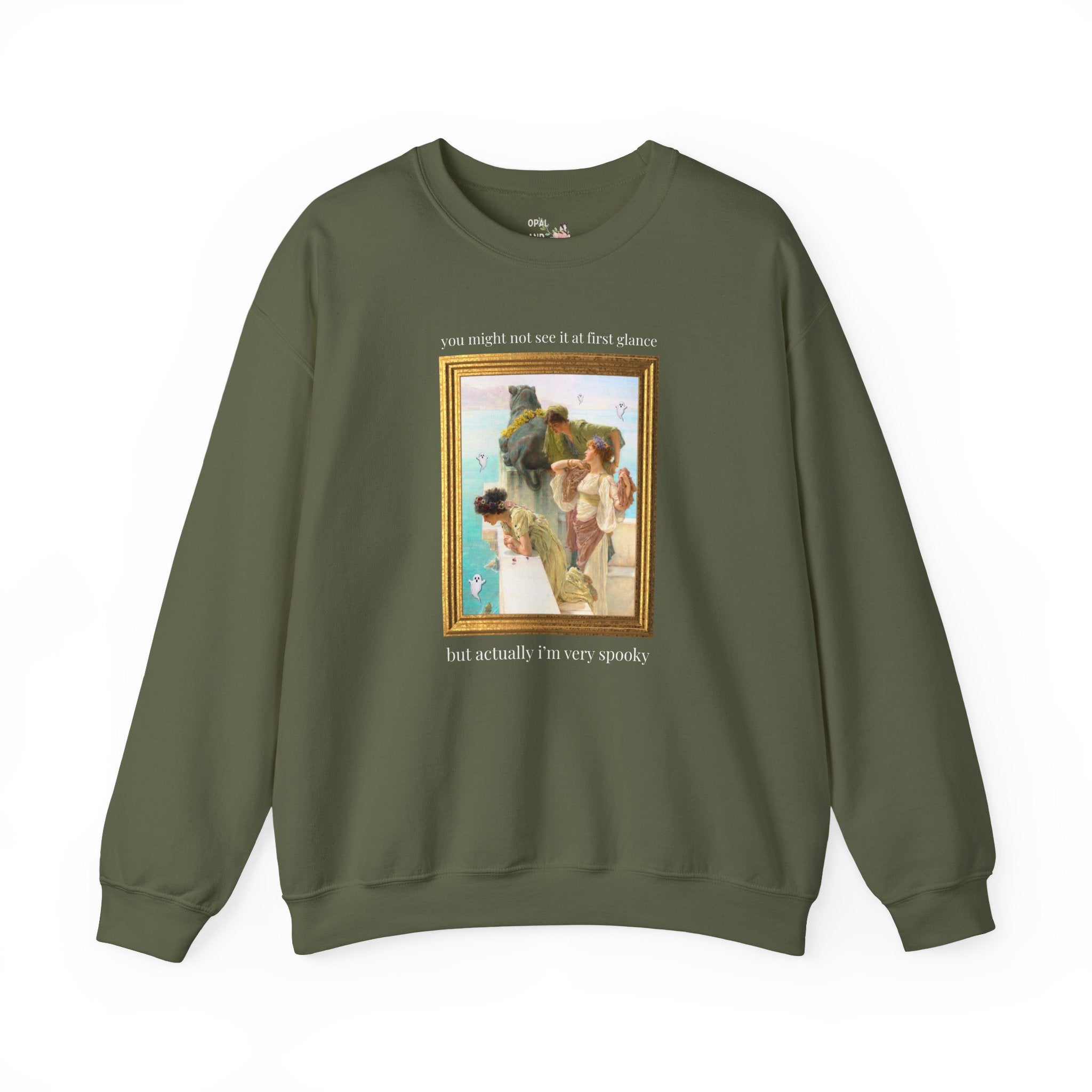 Spooky Halloween Art History Sweatshirt: Famous Painting by Lawrence Alma-Tadema, 19th Century Art History, Funny Spooky Season Ghost Crewneck