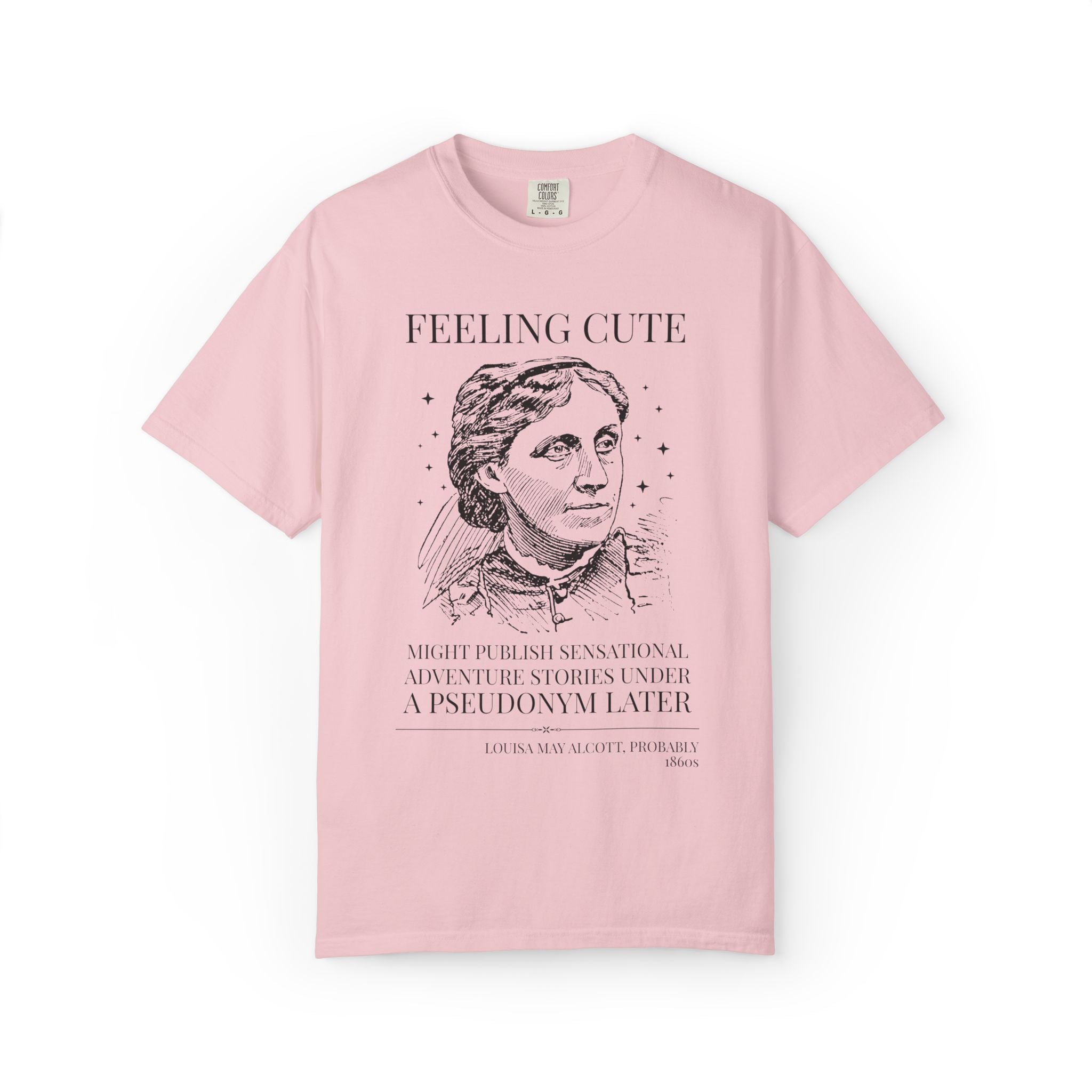 Louisa May Alcott Book Lover Tee Shirt, Bookish American History Buff T-Shirt for Fantasy Adventure Reader, Classic Literature Librarian Tee