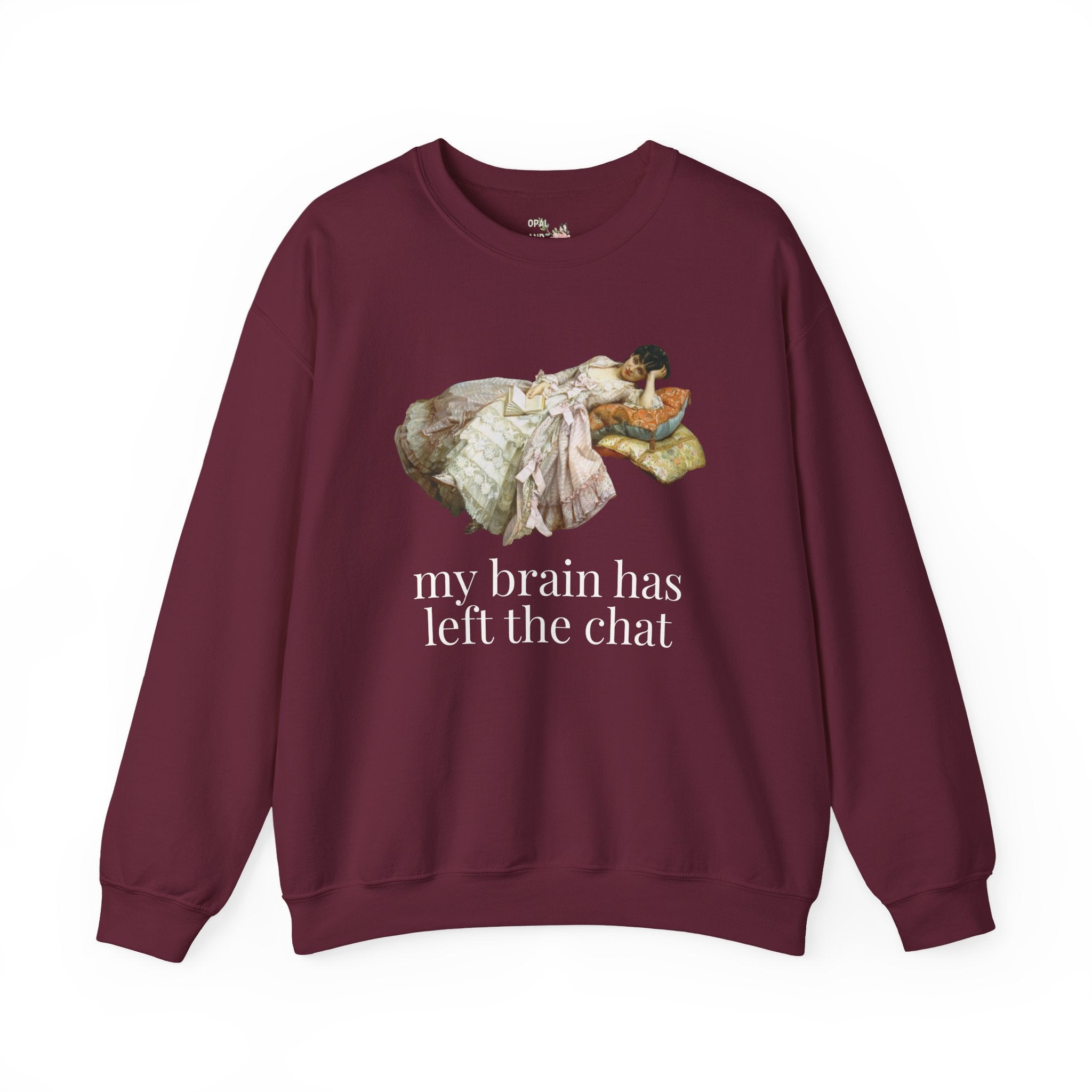 My Brain Has Left the Chart: Funny Art History Sweatshirt with Painting by Auguste Toulmouche, Sarcastic French History Lover Gift, Rococo Vibe