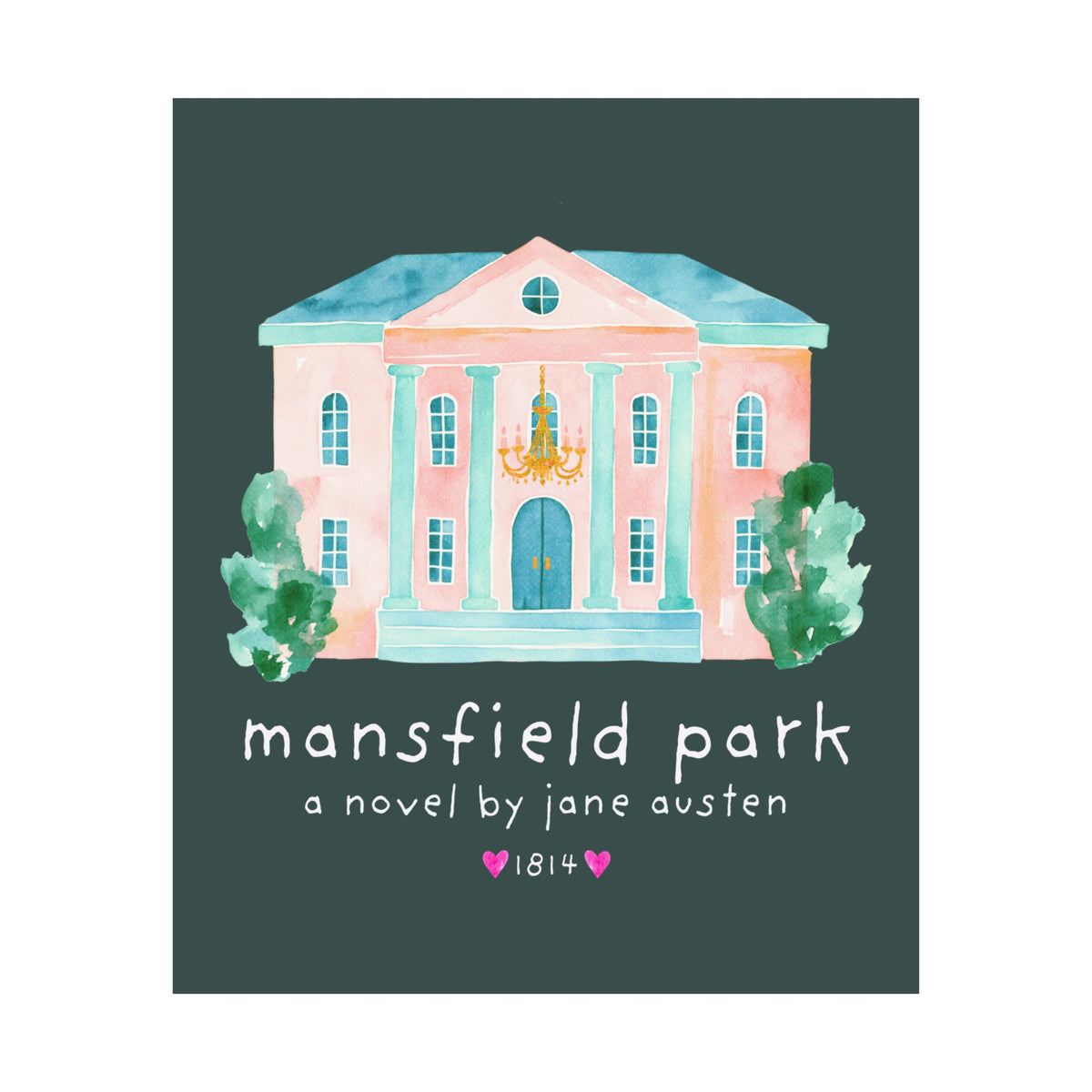 Mansfield Park: A Novel by Jane Austen Book Lover Poster, Cute Bookish Wall Print for Classic Literature Reader or Bookworm