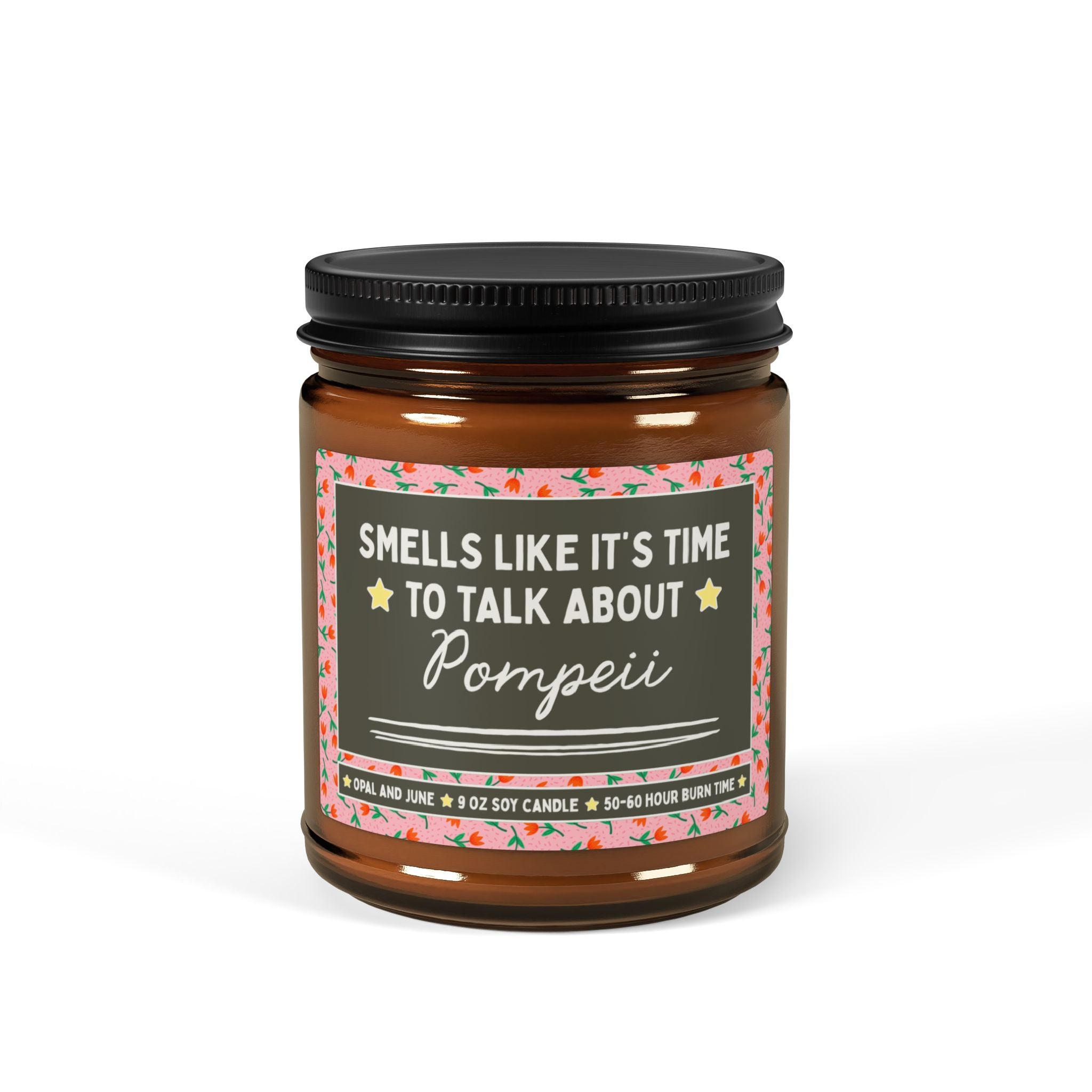 Smells Like it's Time to Talk About Pompeii: 9 oz Soy Candle | Ancient Italian History Buff Gift, Historical Disaster History Lover Candle
