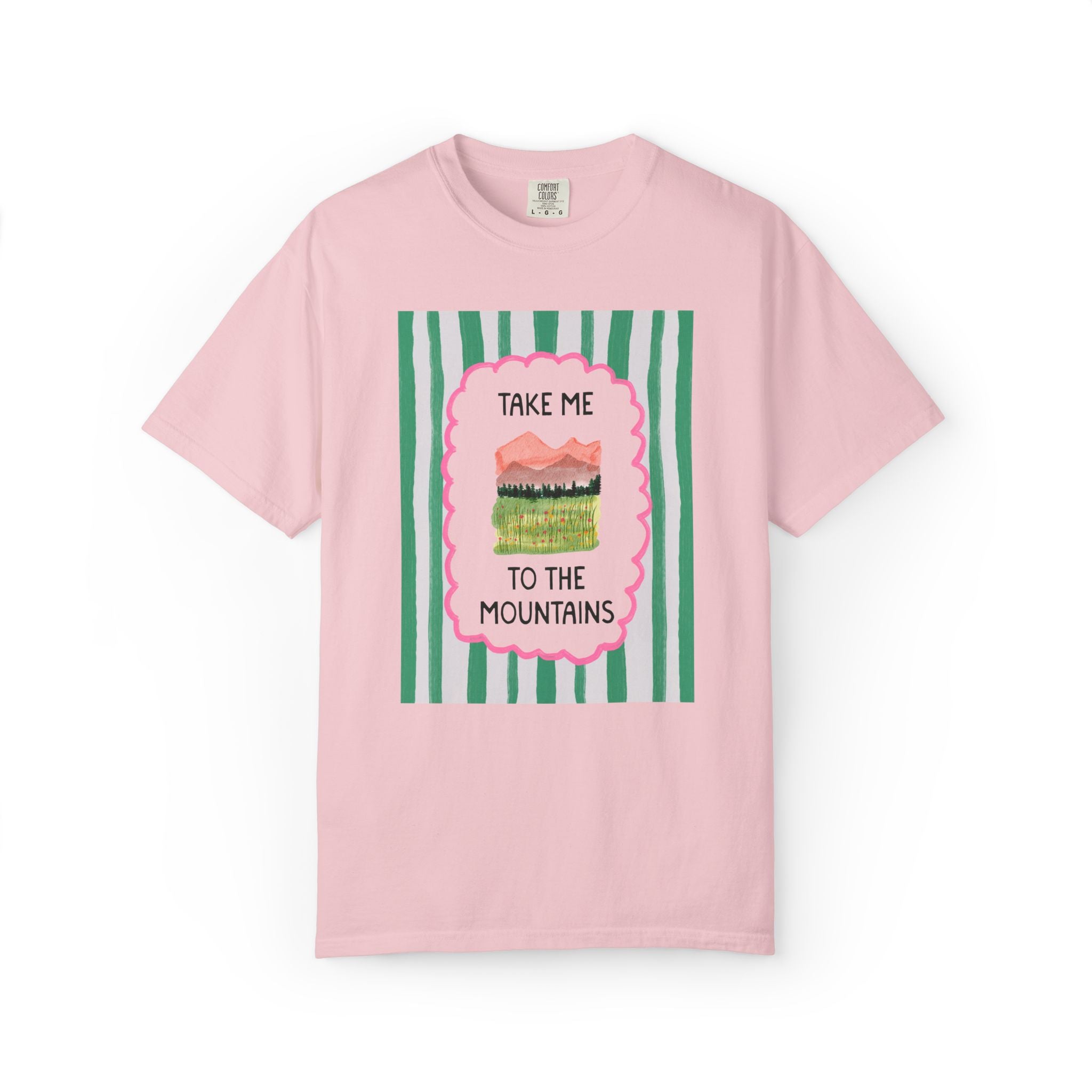 Take Me to the Mountains: Cute Nature Lover Camping T-Shirt for Friend Who Hikes, Colorful Mountain Lover Tee with Stripes, Mountain Hiking