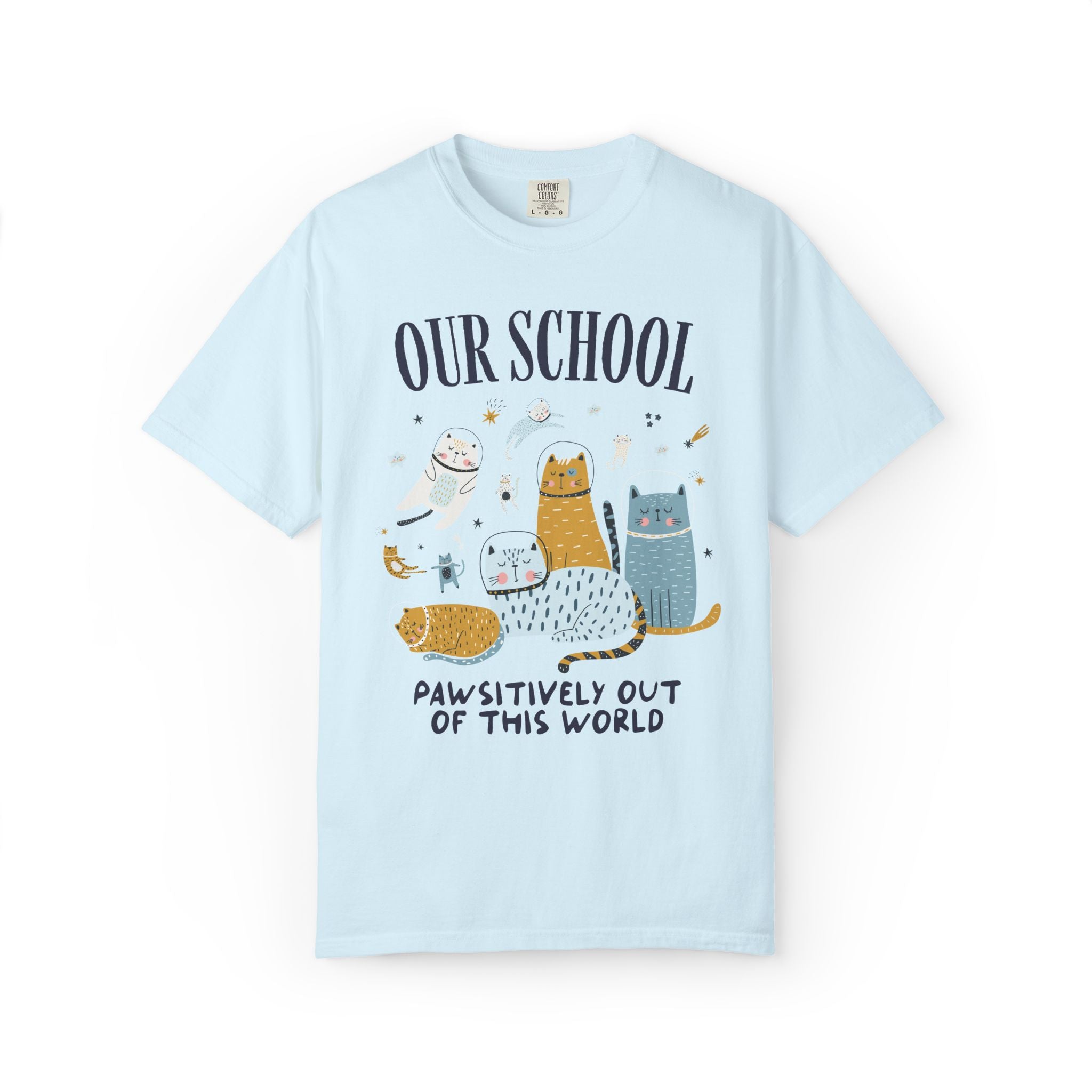School Principal Space Cat Tee Shirt with Astronaut Kittens and Stars: Pawsitively Out of This World Teacher Team T-Shirt for Cat Lover