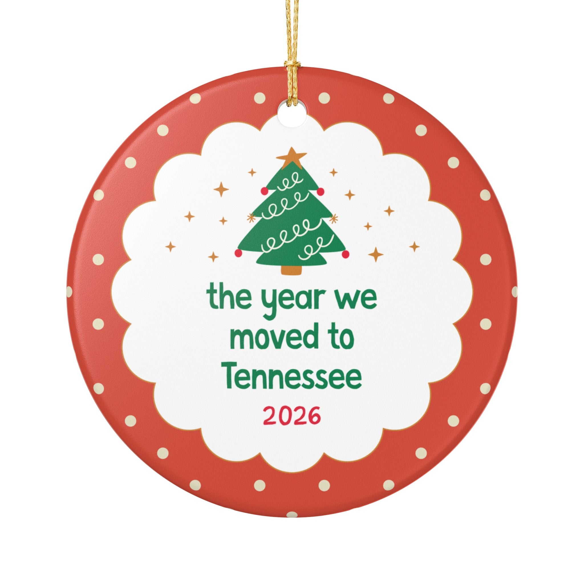 2026: The Year We Moved to Tennessee Nostalgic Christmas Ornament, Family Who Moved to Tennessee in 2026, Family Moving Gift, Xmas Ornament