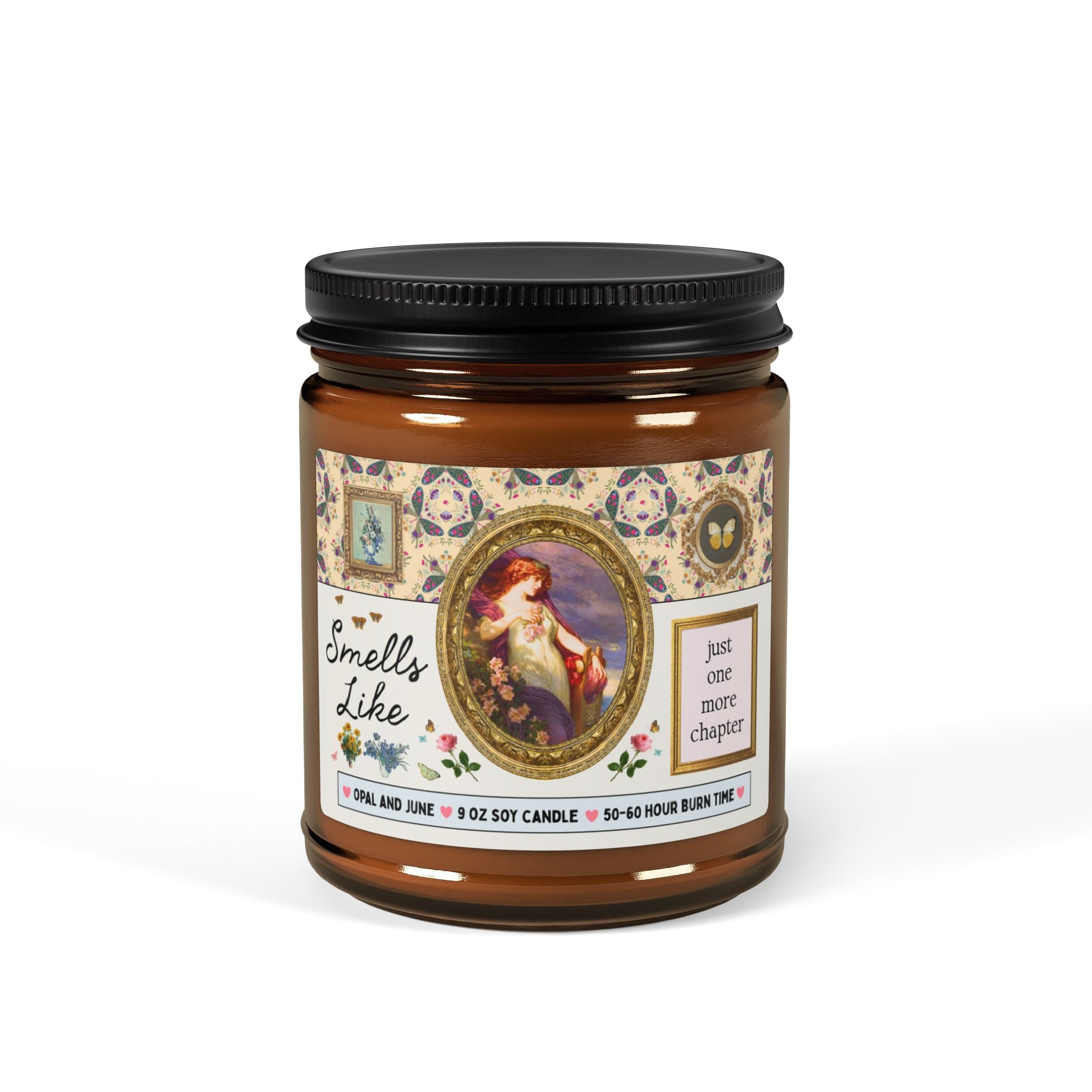 Smells Like Just One More Chapter: 9 oz Soy Candle for Mom Who Reads, Cute Bookish Gift for Romance Reader Who Loves Art History
