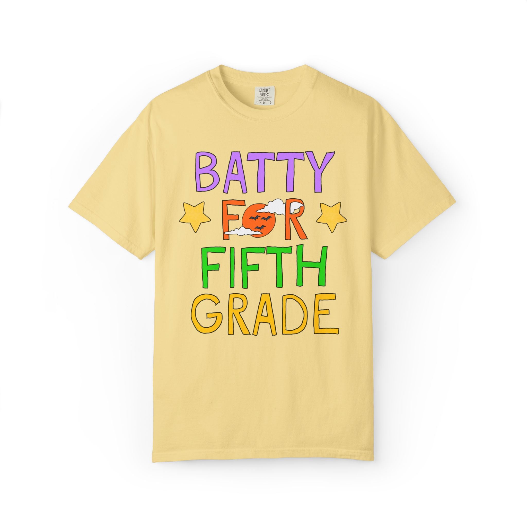 Fifth Grade Halloween Teacher Tee Shirt: Batty for Fifth Grade | Cute and Nostalgic Halloween Teacher Team T-Shirt for October, 90s Vibe