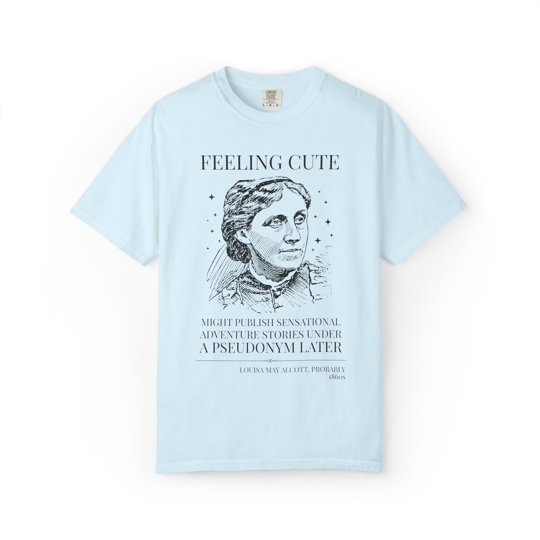 Louisa May Alcott Book Lover Tee Shirt, Bookish American History Buff T-Shirt for Fantasy Adventure Reader, Classic Literature Librarian Tee