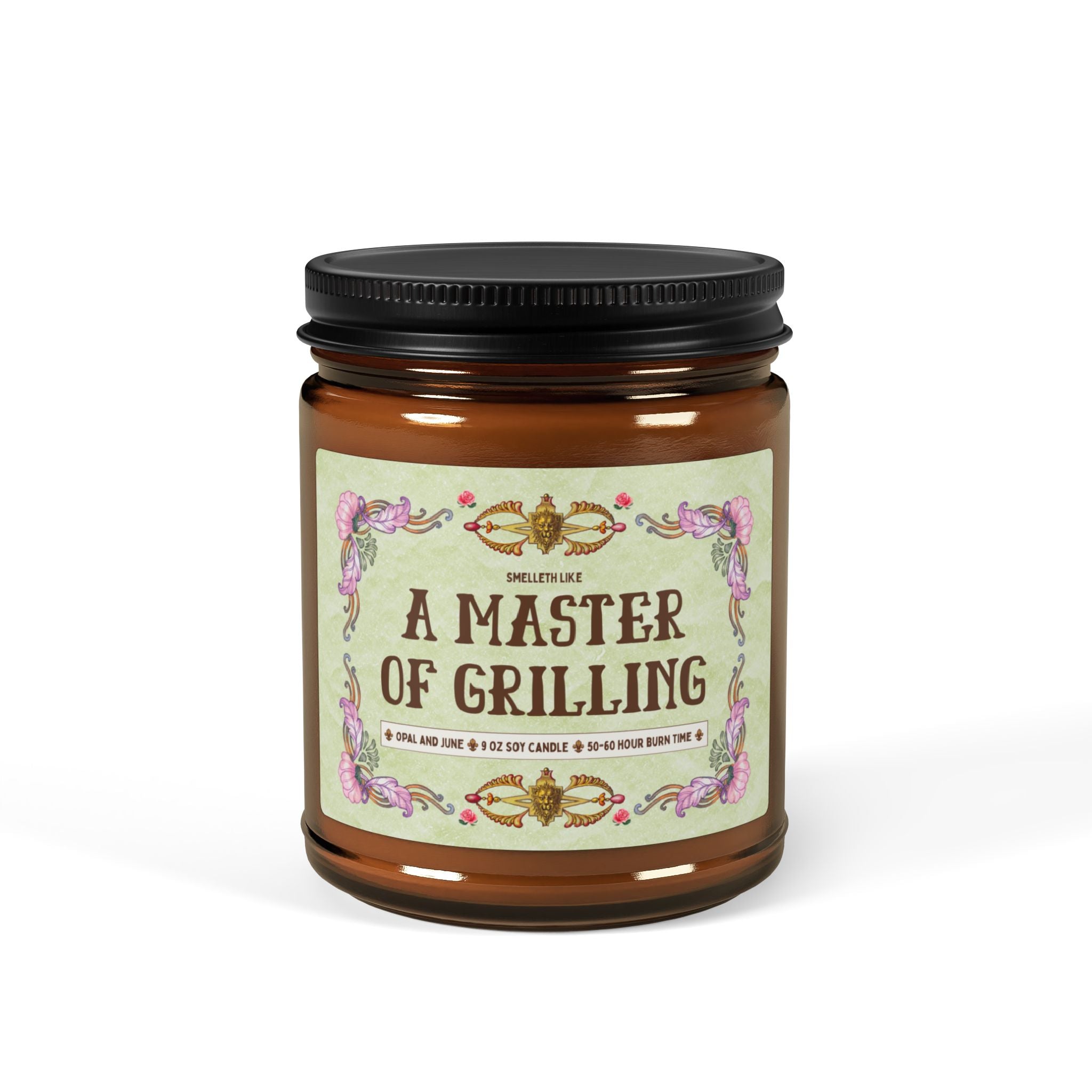 Funny Grilling Gift Dad or Friend Who Loves Grilling and the Middle Ages: Smelleth Like A Master of Grilling, Medieval History Buff Candle