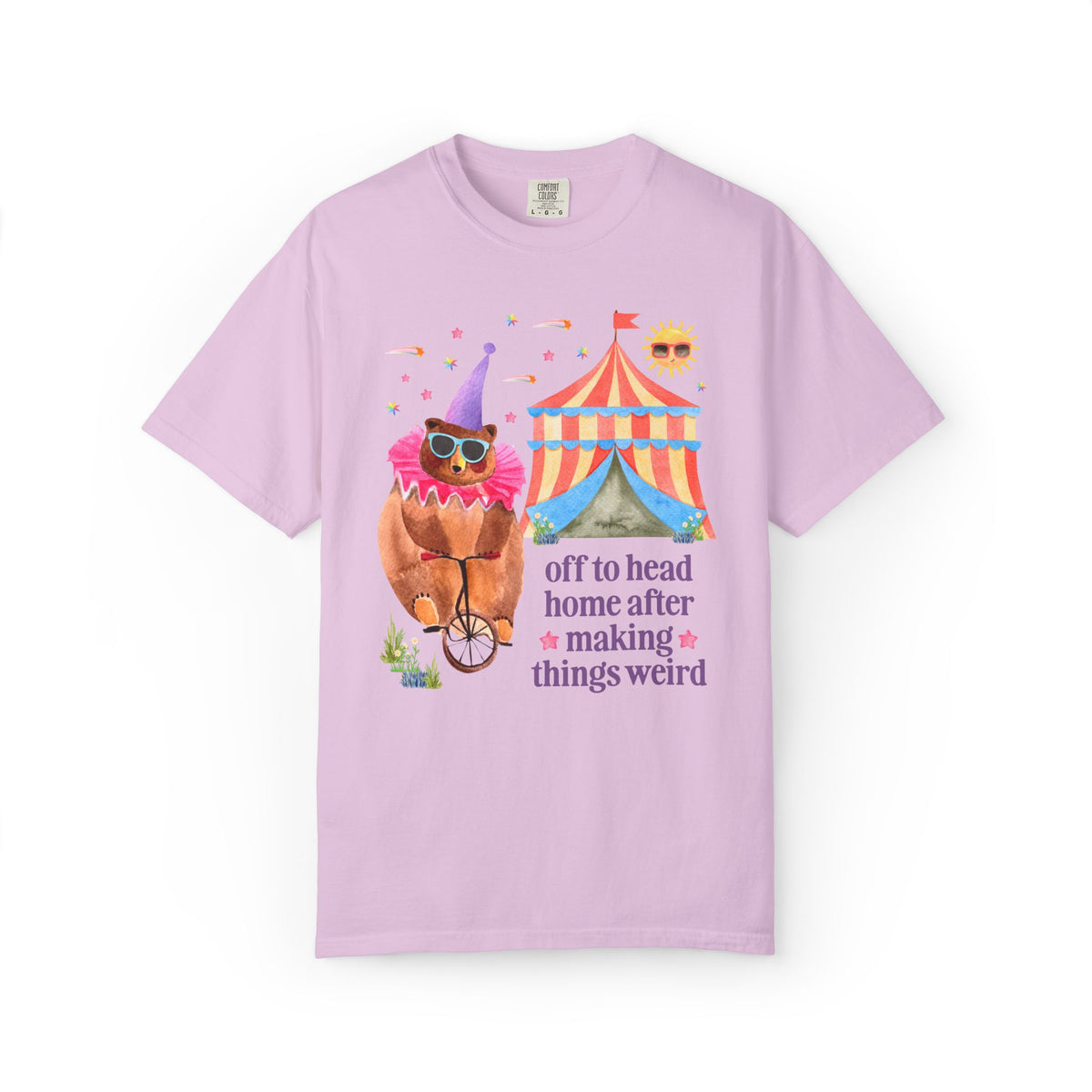 Funny Dreamcore Anxious Introvert Tee Shirt with Bear for Friend with ADHD or Social Anxiety: Off to Head Home After Making Things Weird