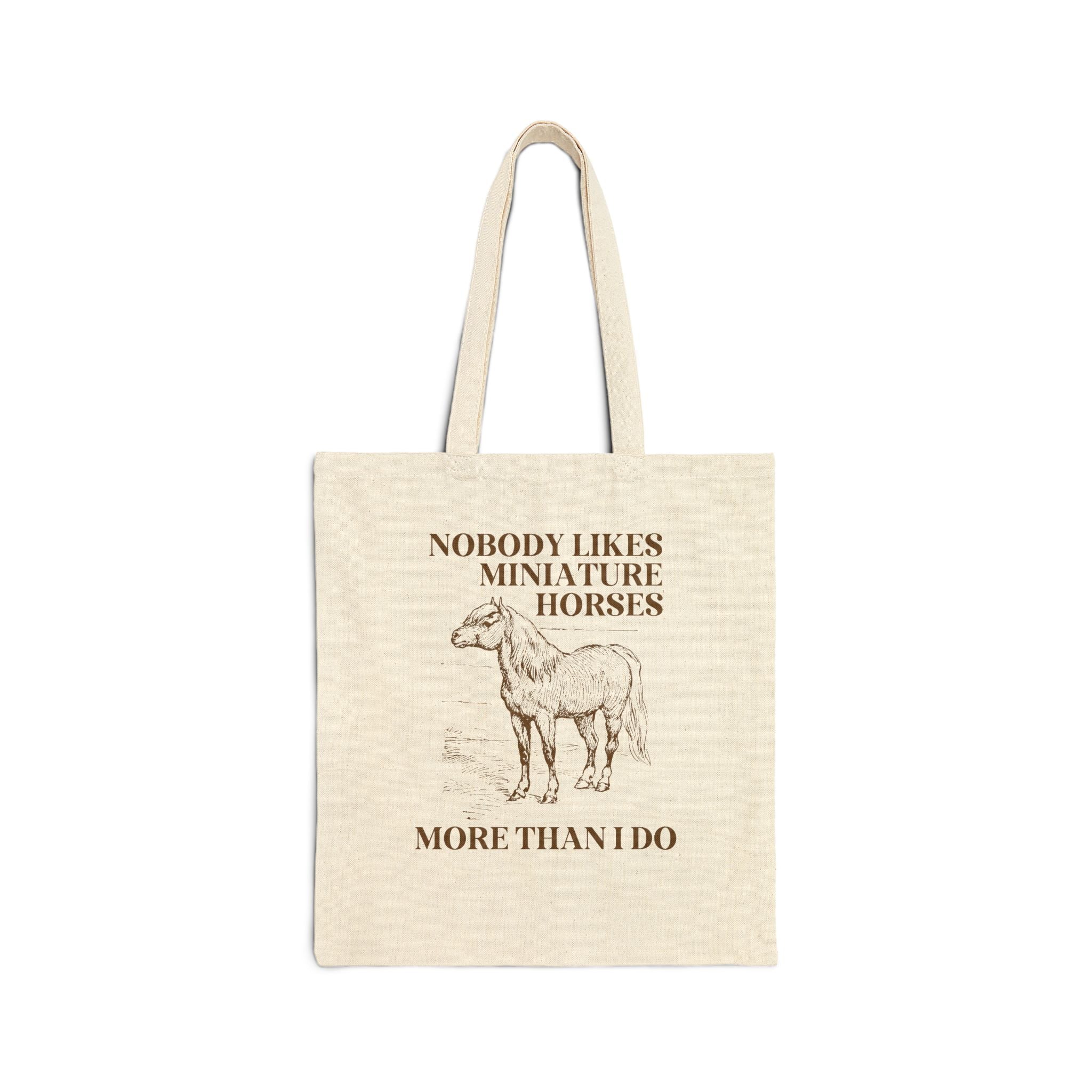 Silly Miniature Horse Lover Tote Bag: Gift for Friend Who Loves Ponies or Cute Mini Horses, Funny Saying Retro Aesthetic Animal Lover Tote