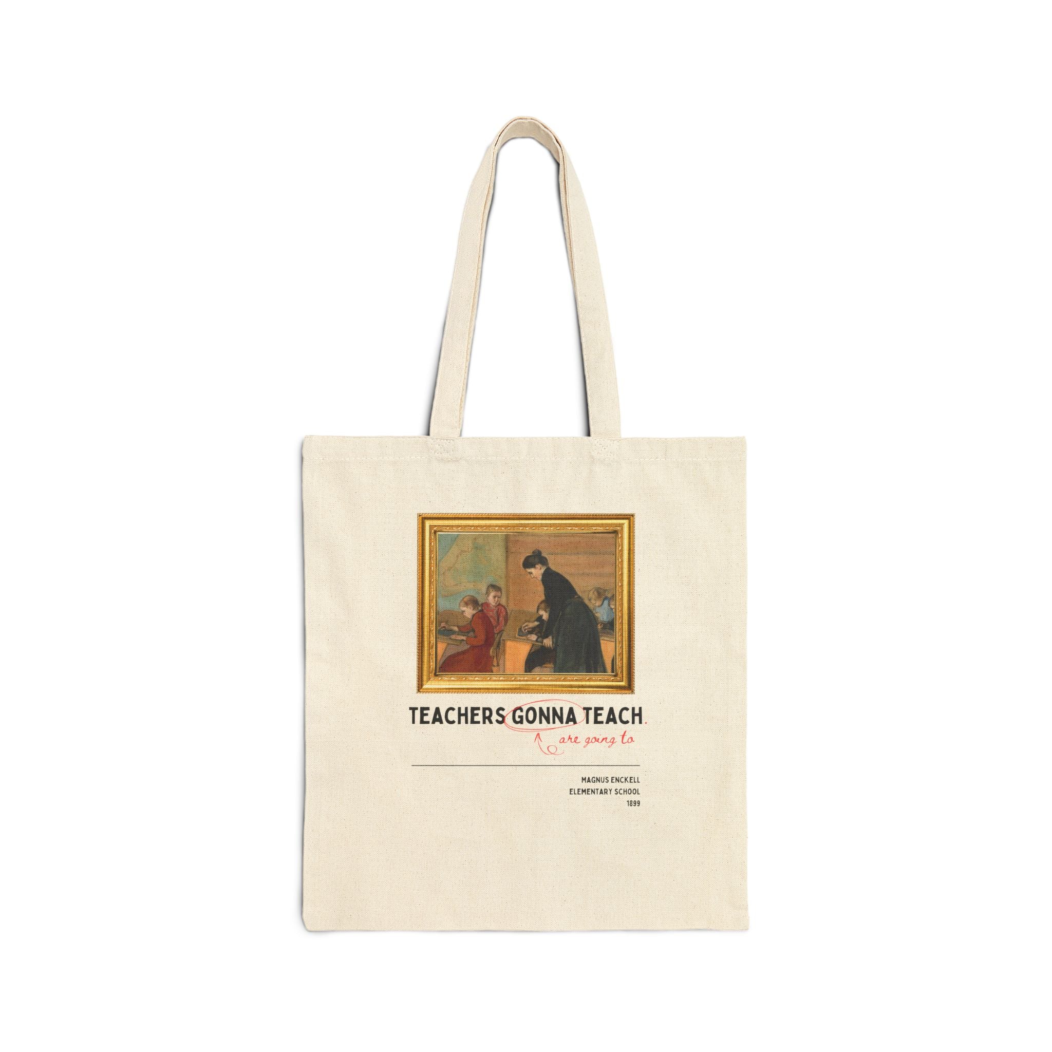 Funny Teacher Tote Bag with Painting by Magnus Enckell: Teachers Gonna Teach, Art History Lover Teaching Gift