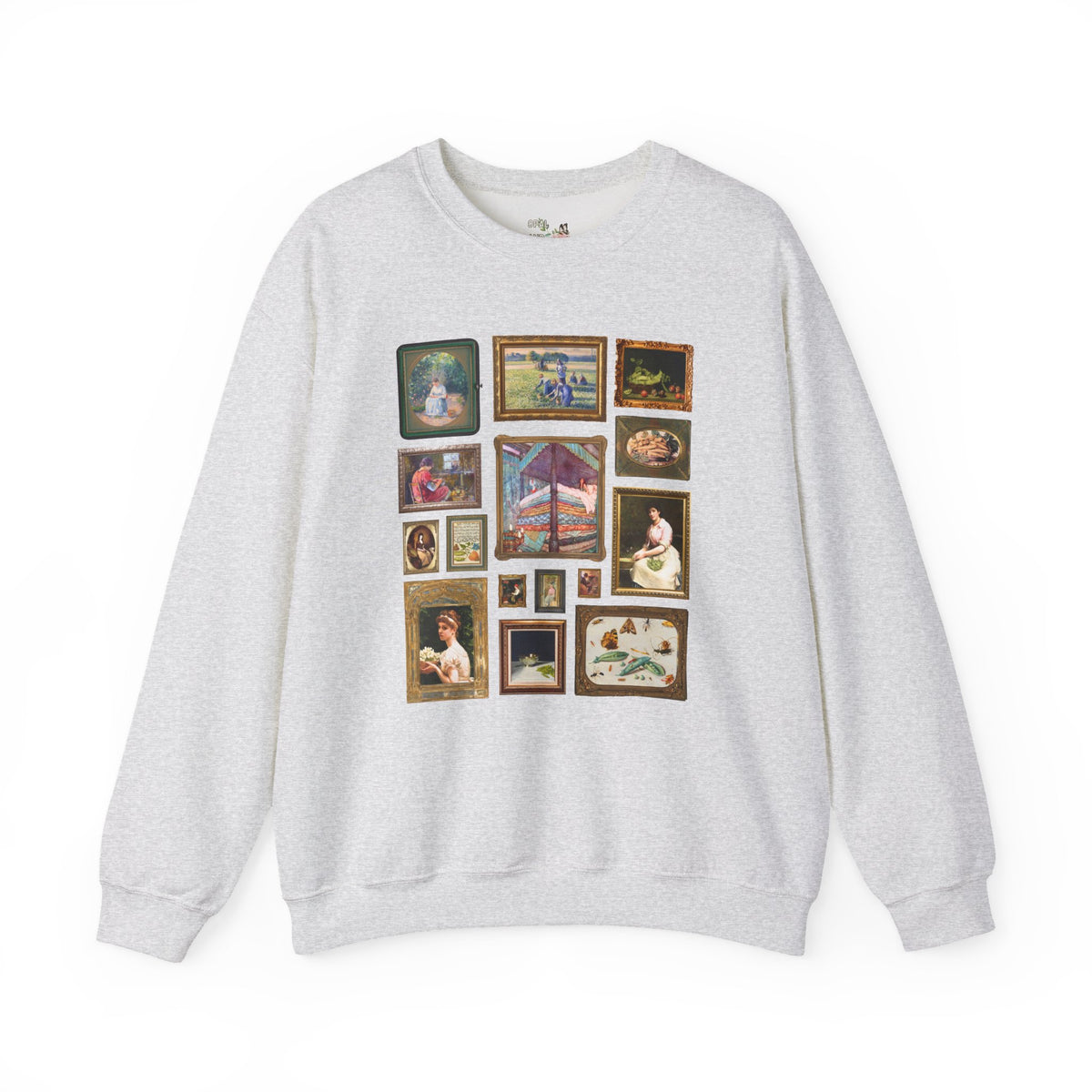 Pea Art History Sweatshirt: Famous Painting of Peas, Woman Shelling Peas, Still Life Painting of Peas and Flowers, Camille Pissarro Art