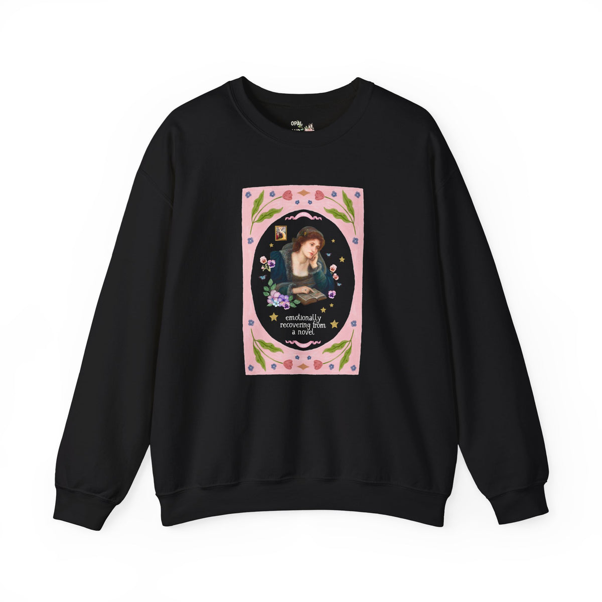 Emotionally Recovering From a Novel Art History Sweatshirt: Colorful Maximalist Book Lover Crewneck of Woman Reading a Book