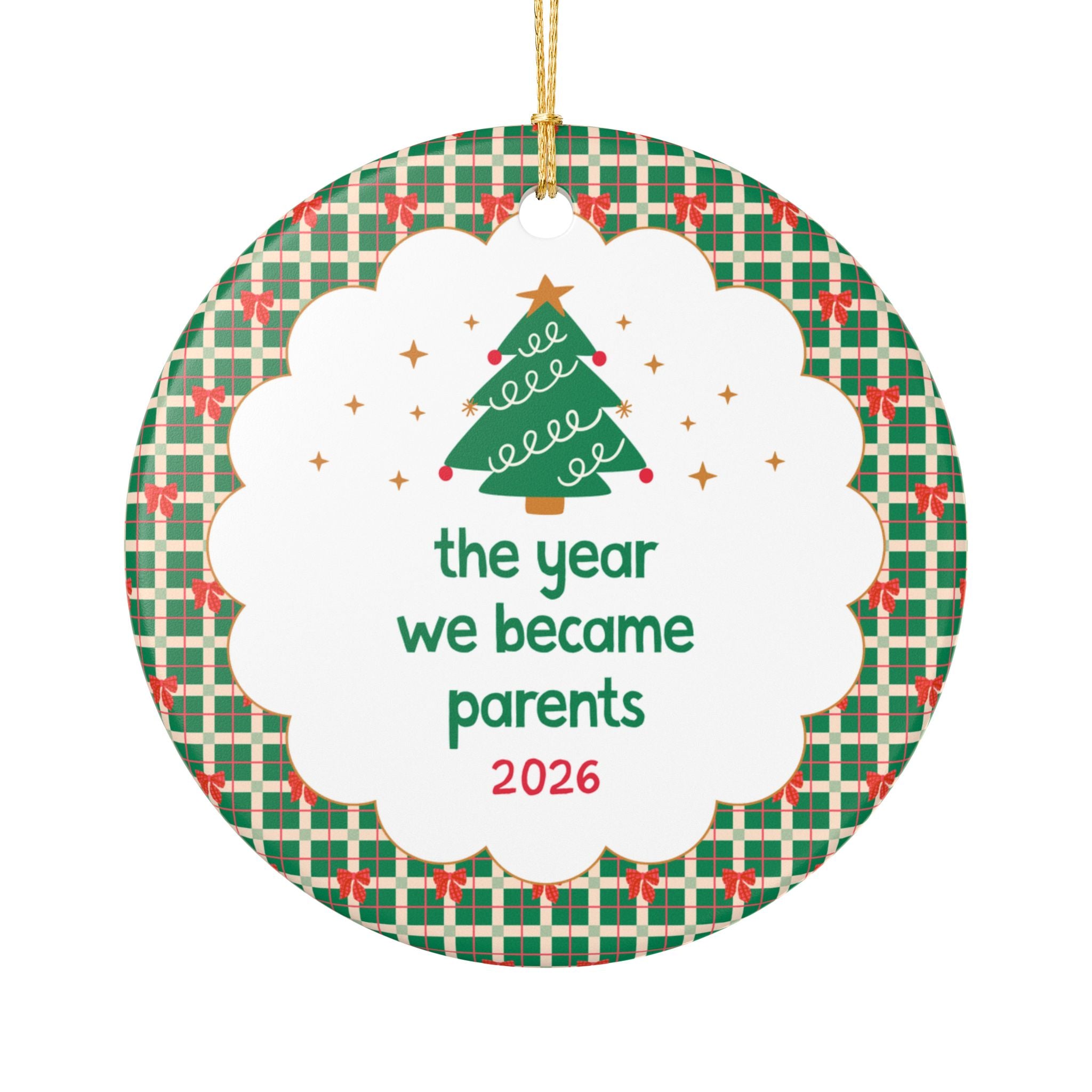 2026: The Year We Became Parents | Cute New Parent Gift for New Mom and Newborn Dad, Nostalgic Christmas Ornament for Family of Three