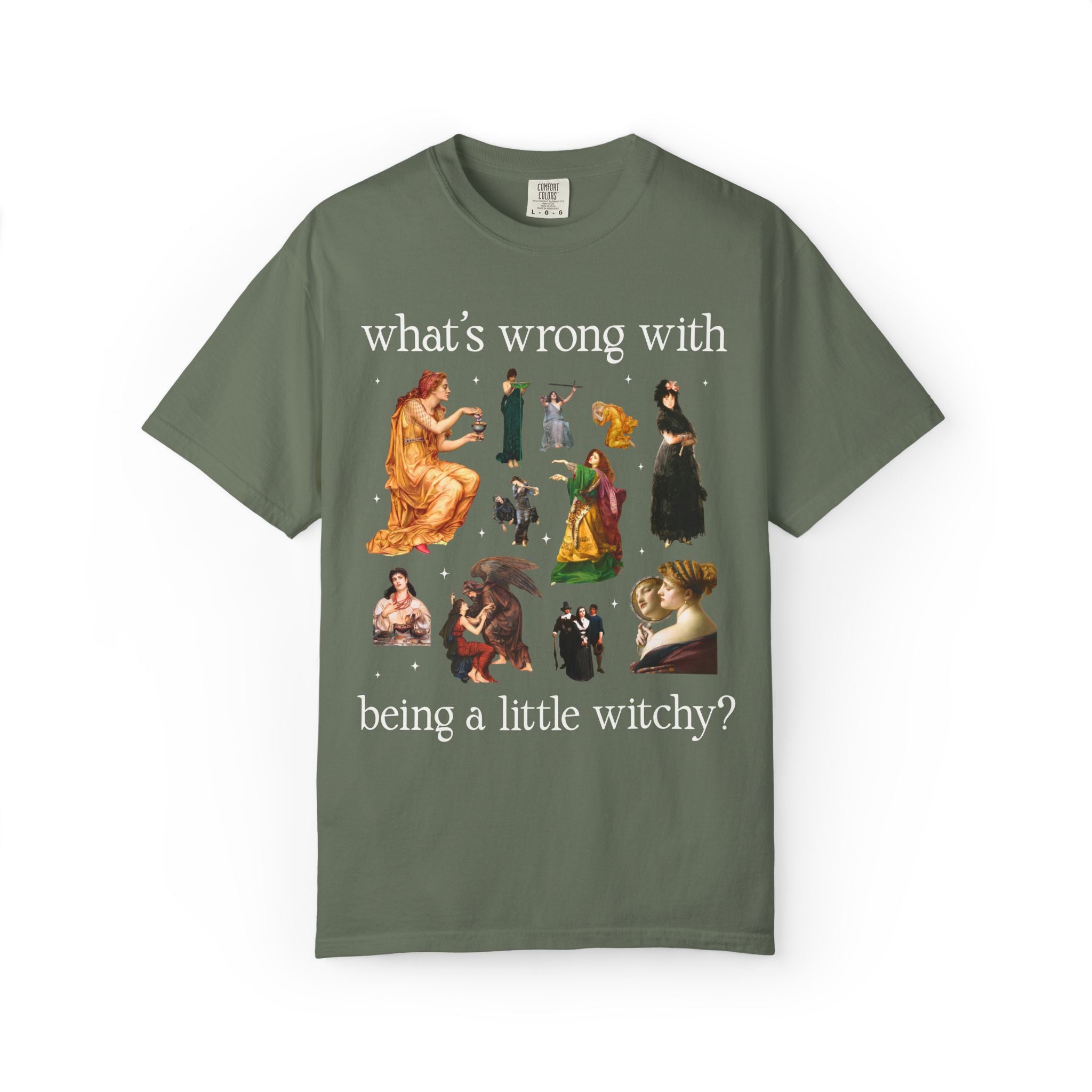 Witch Art History Lover Tee Shirt with Famous Paintings, Pre-Raphaelite and 19th Century Art Historian Tee for Halloween or Spooky Season