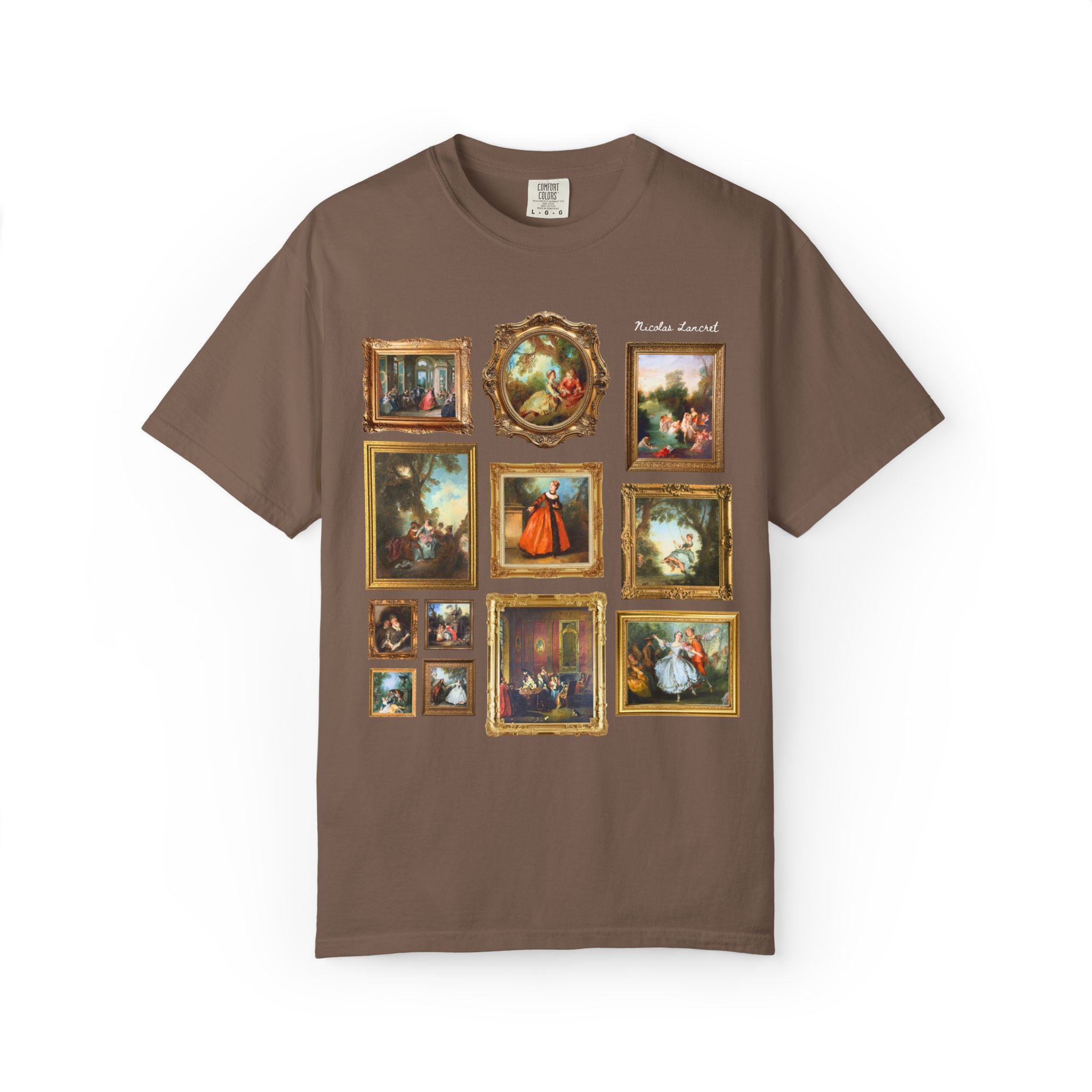 Nicolas Lancret Rococo Art HIistory Lover T-Shirt: Famous Paintings, 18th Century French History Buff Gift, Museum Lover, European Art Tee