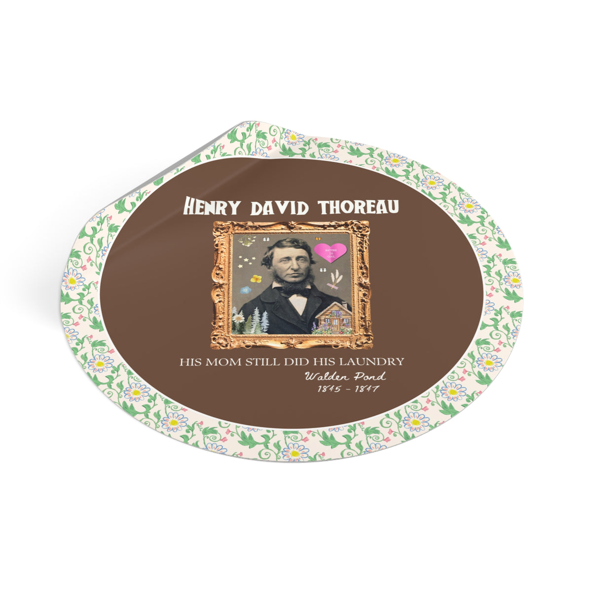 Henry David Thoreau: American History Major Gift, Sticker for Bookworm Who Loves 19th Century Philosophy, Walden Pond Literature Teacher